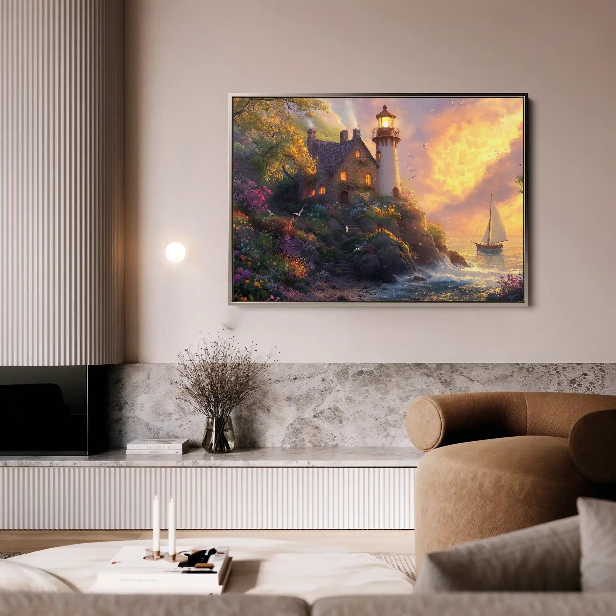 Landscape 193 Canvas Art 90 x 60 cm / Stretched on hidden frame