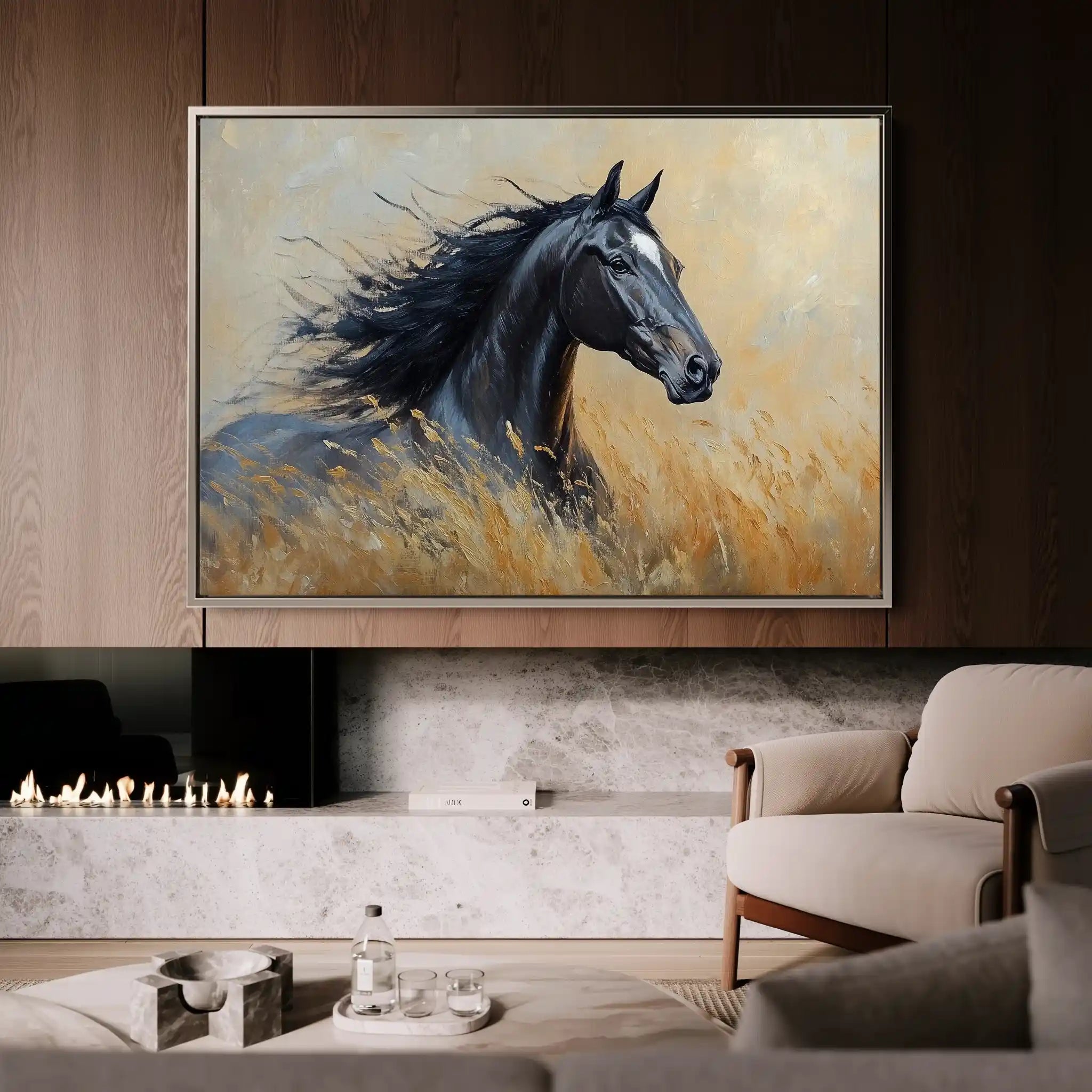 Horses 194 Canvas Art 90 x 60 cm / Stretched on hidden frame