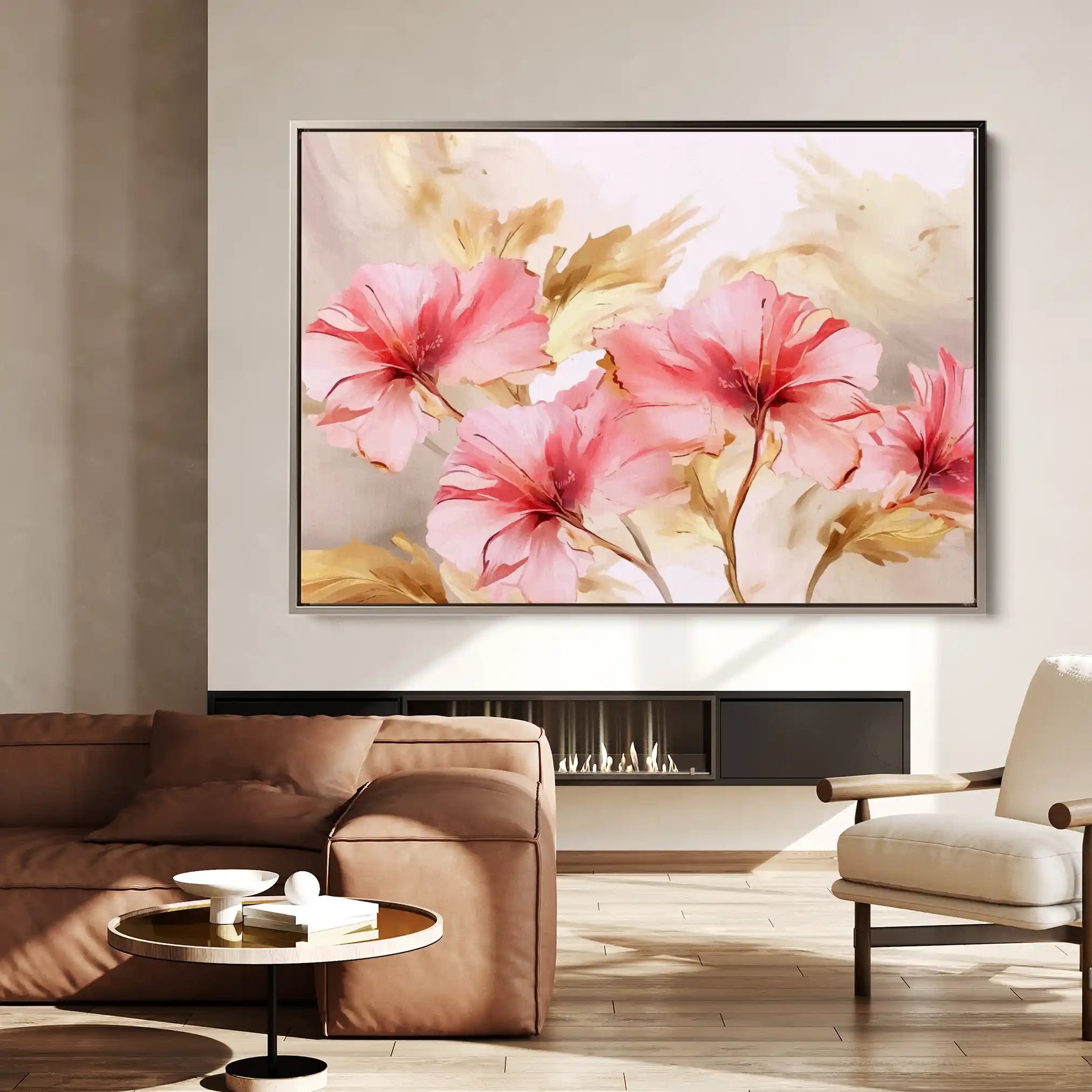Floral Canvas Wall Art WAD195-F 90 x 60 cm / Stretched on hidden frame