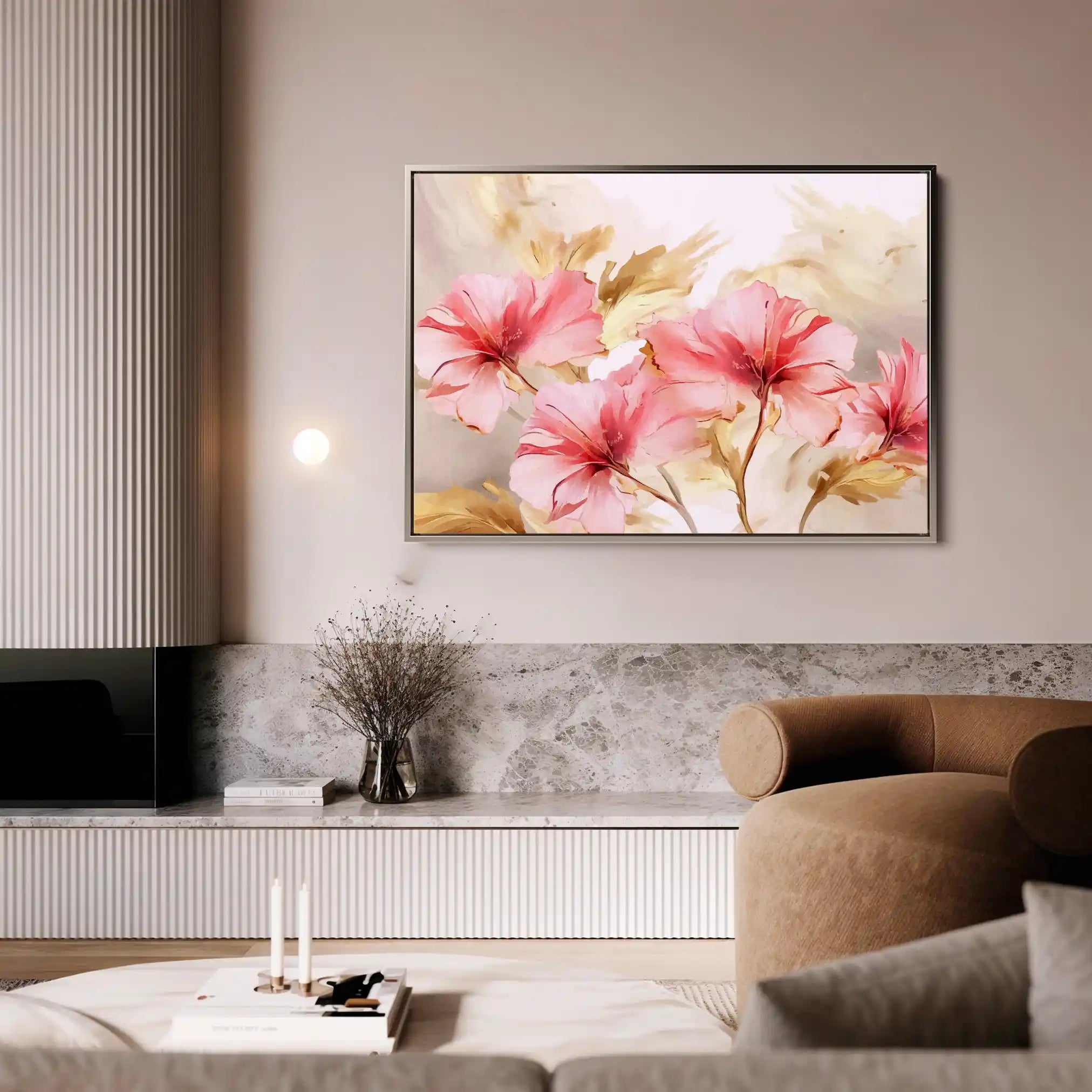 Floral Canvas Wall Art WAD195-F 90 x 60 cm / Stretched on hidden frame
