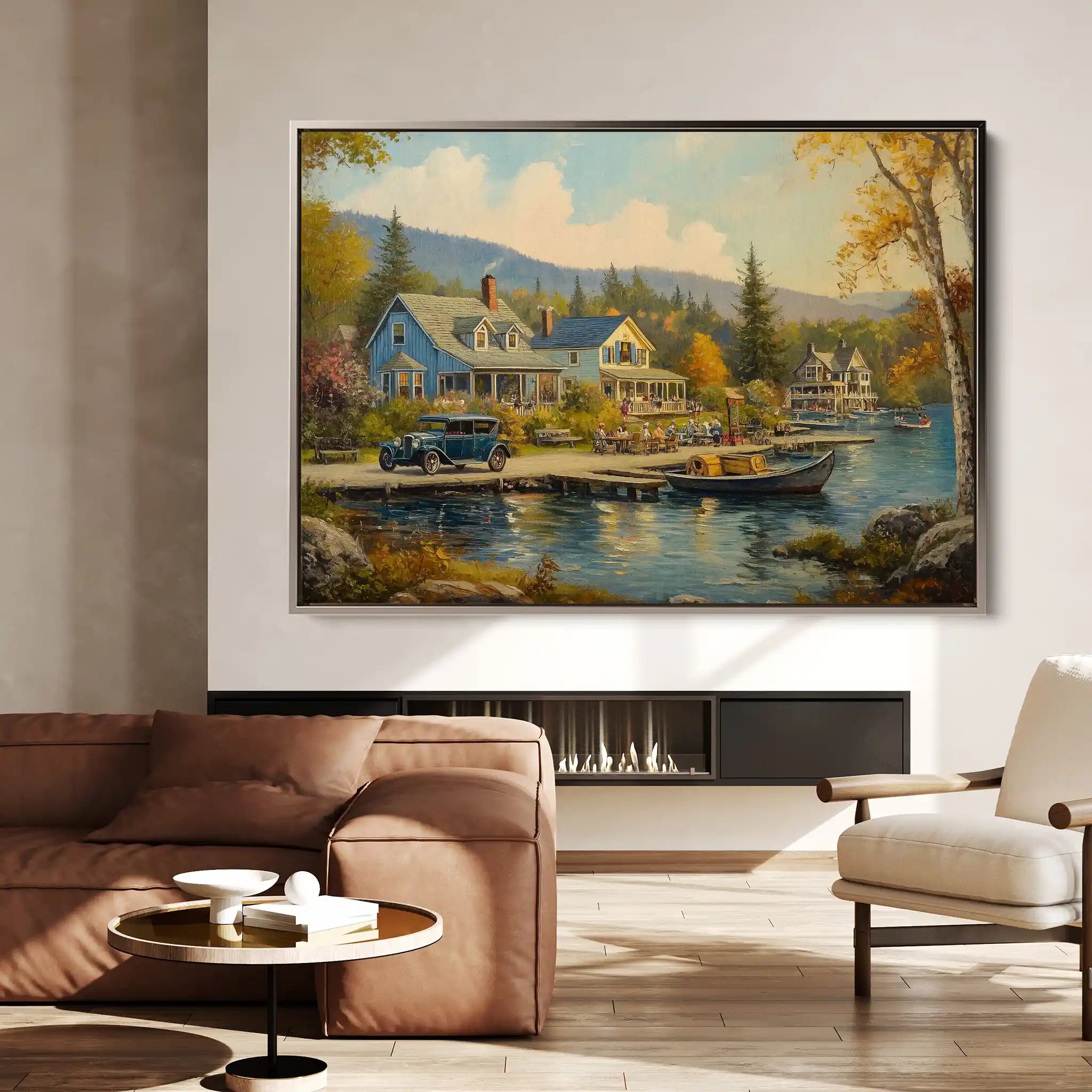 Landscape 195 Canvas Art 90 x 60 cm / Stretched on hidden frame