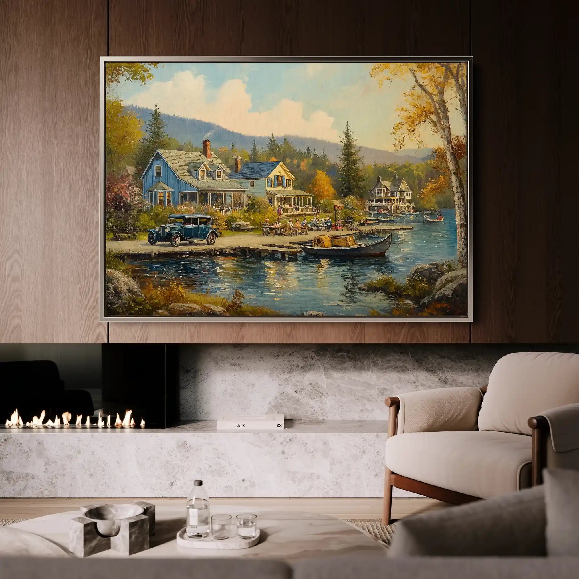 Landscape 195 Canvas Art 90 x 60 cm / Stretched on hidden frame