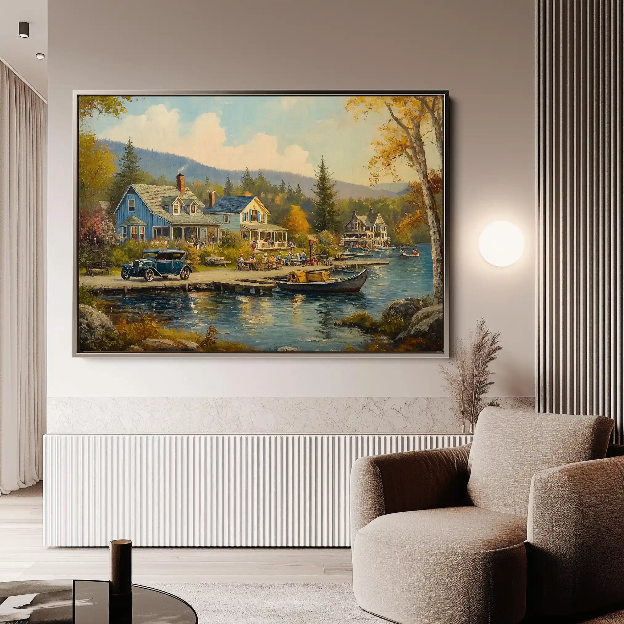 Landscape 195 Canvas Art 90 x 60 cm / Stretched on hidden frame