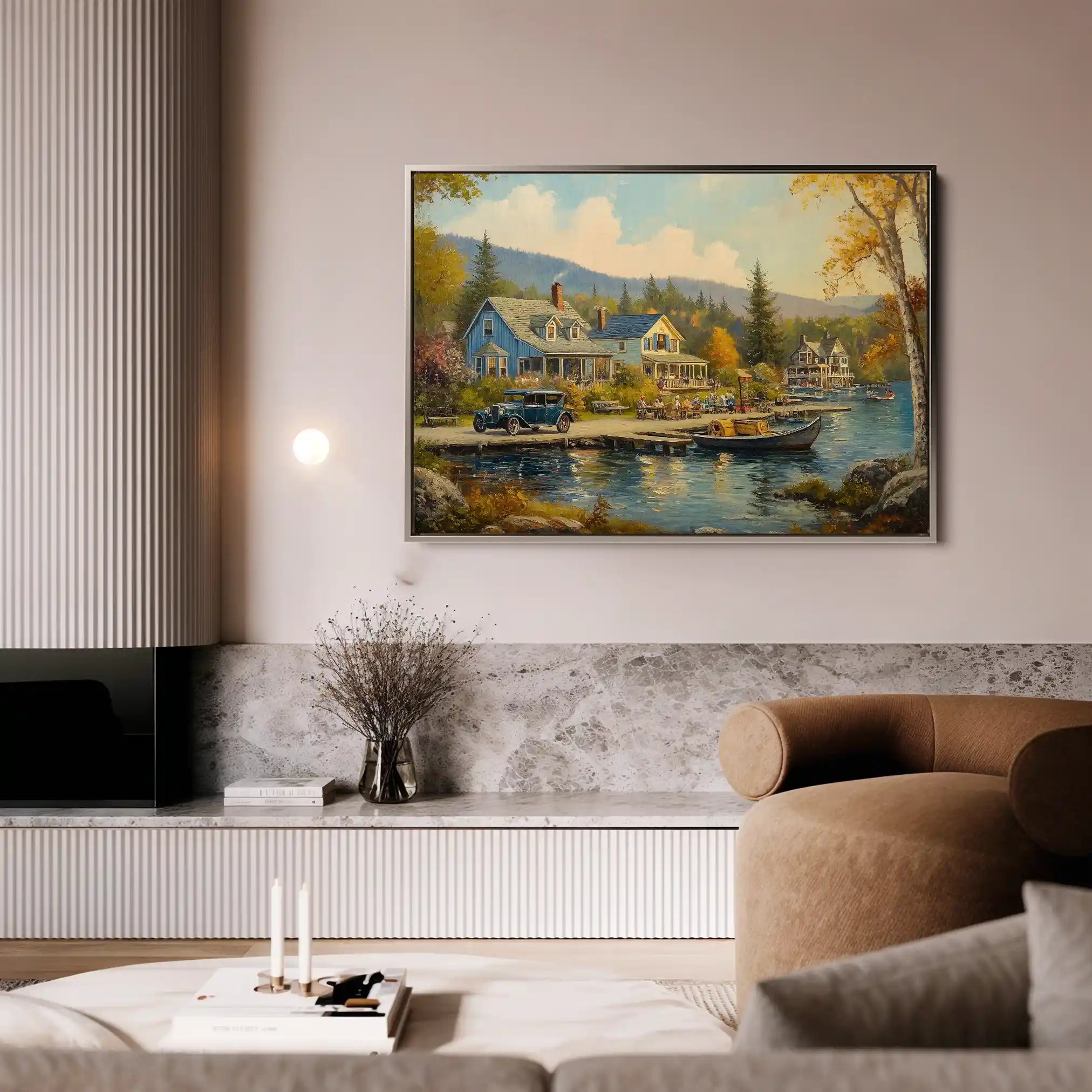 Landscape 195 Canvas Art 90 x 60 cm / Stretched on hidden frame