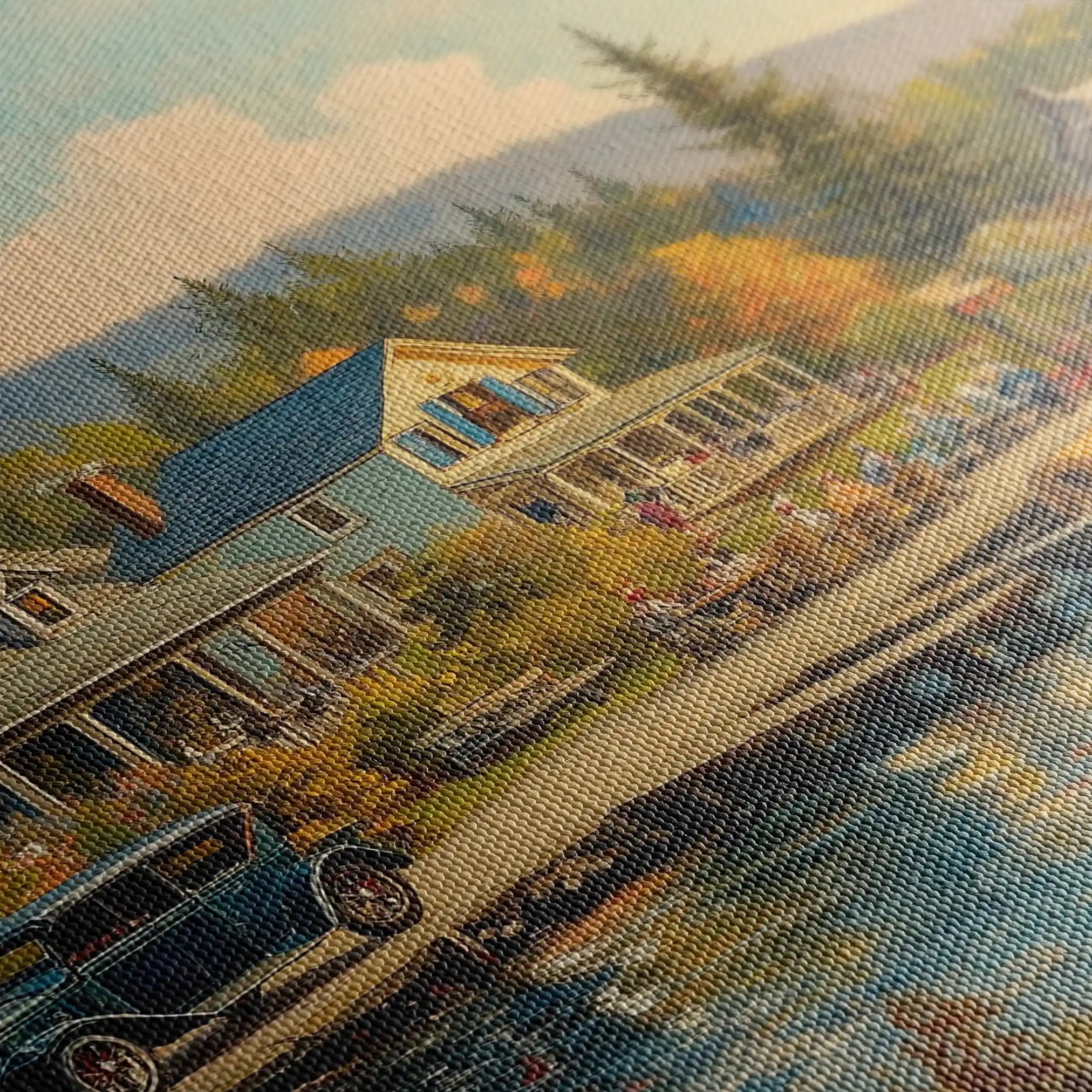 Landscape 195 Canvas Art 90 x 60 cm / Stretched on hidden frame