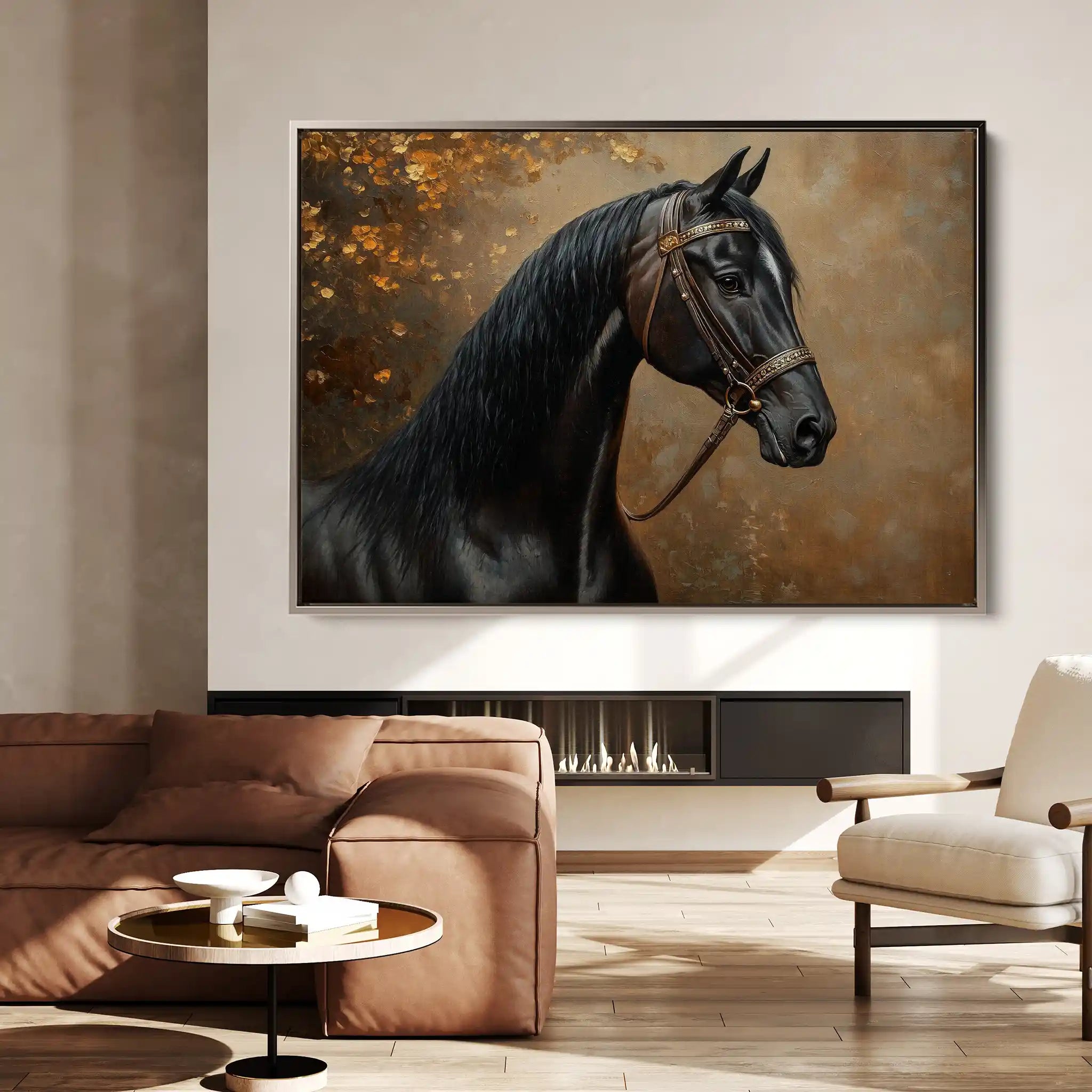Horses 196 Canvas Art 90 x 60 cm / Stretched on hidden frame