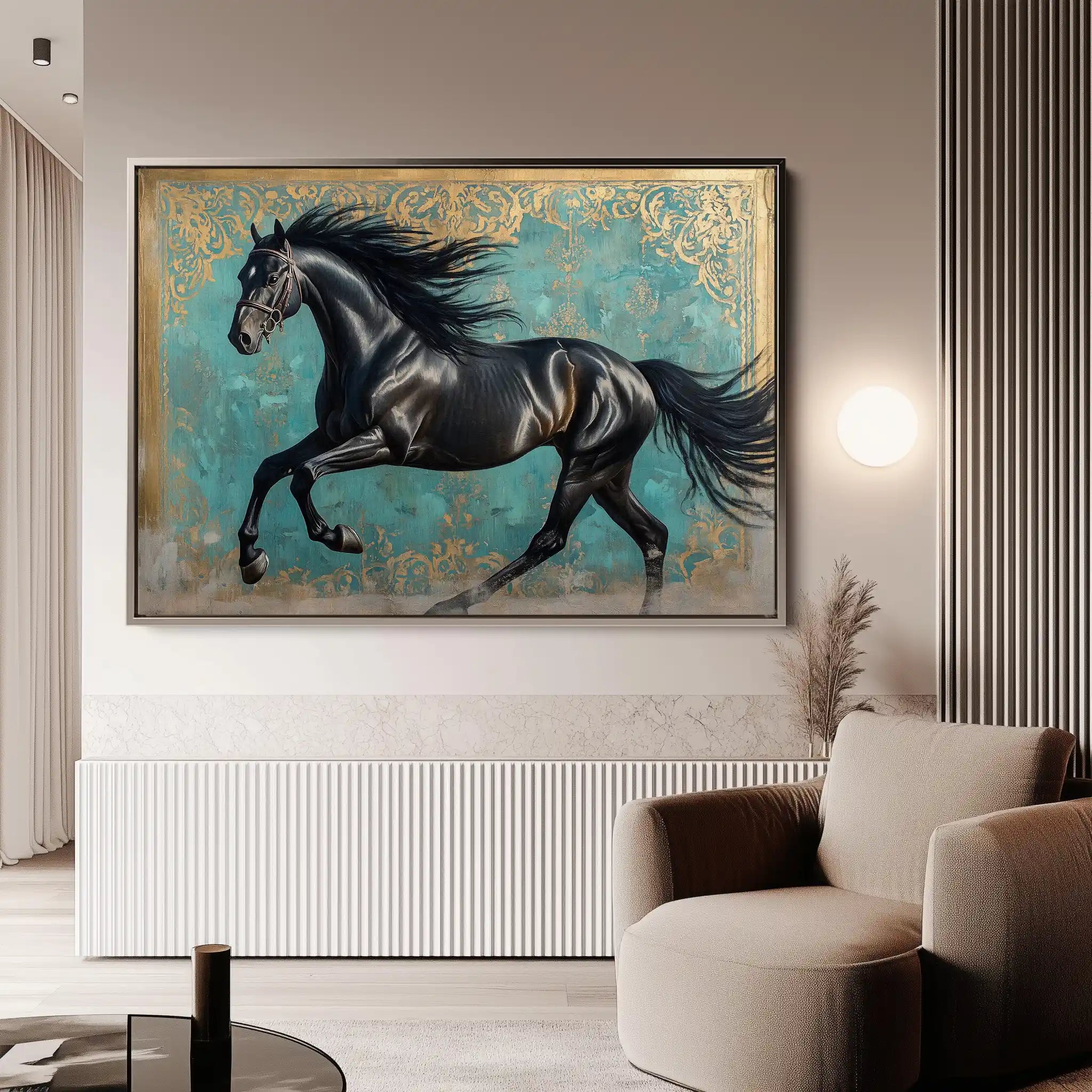Horses 197 Canvas Art 90 x 60 cm / Stretched on hidden frame
