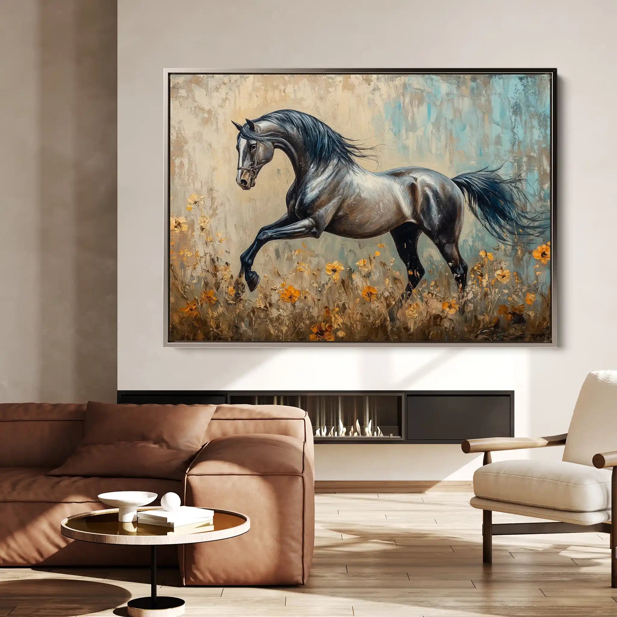Horses 198 Canvas Art 90 x 60 cm / Stretched on hidden frame
