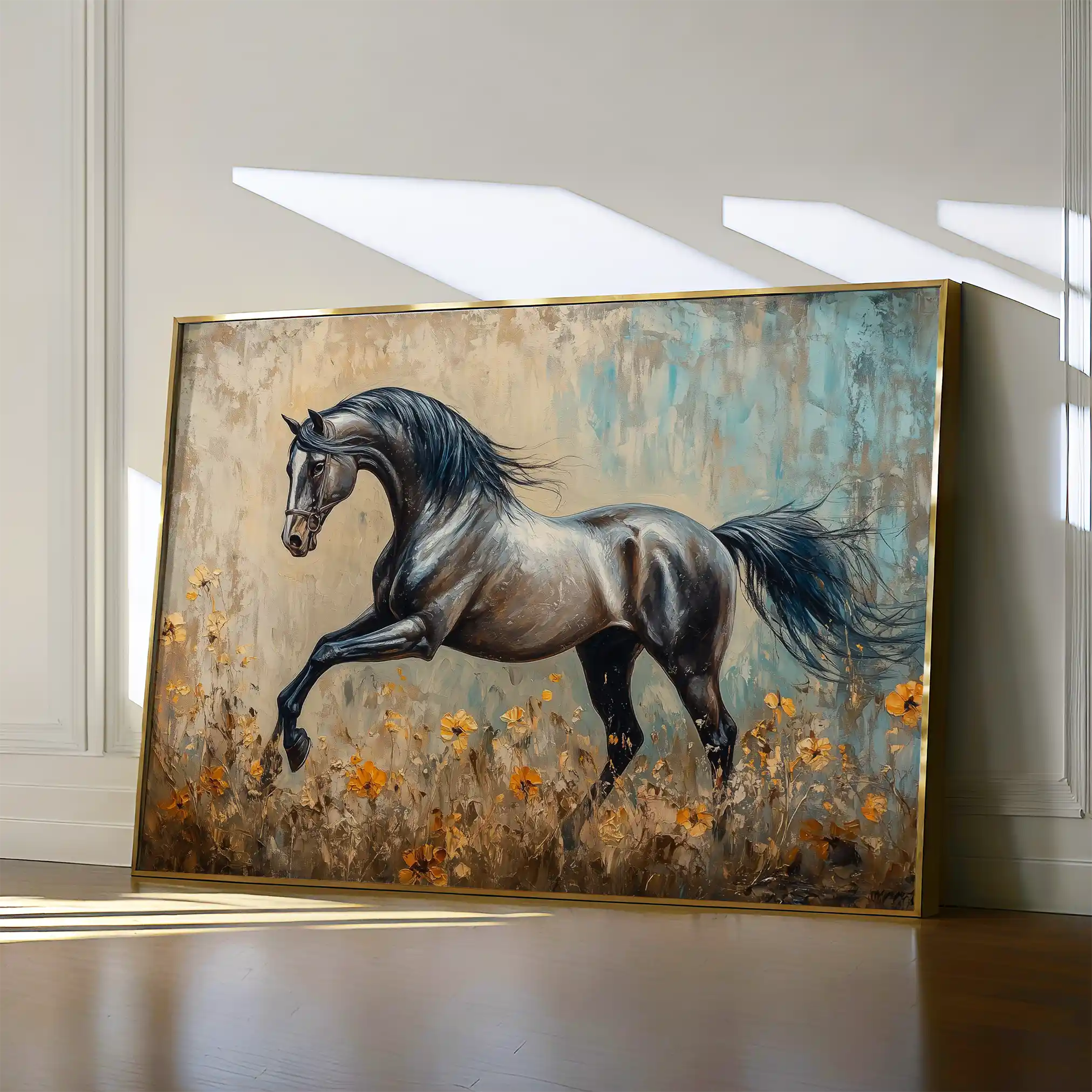 Horses 198 Canvas Art 90 x 60 cm / Stretched on hidden frame