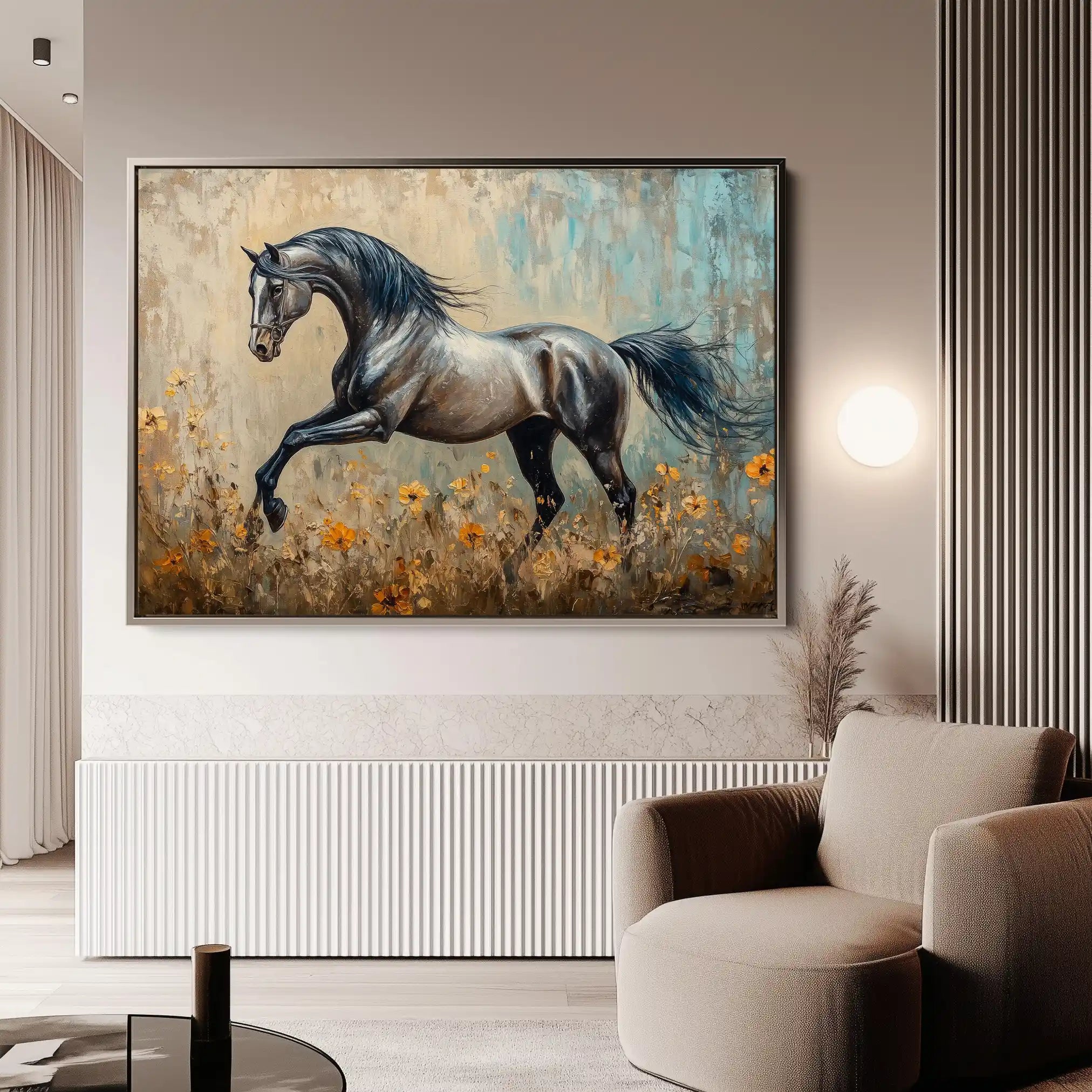 Horses 198 Canvas Art 90 x 60 cm / Stretched on hidden frame