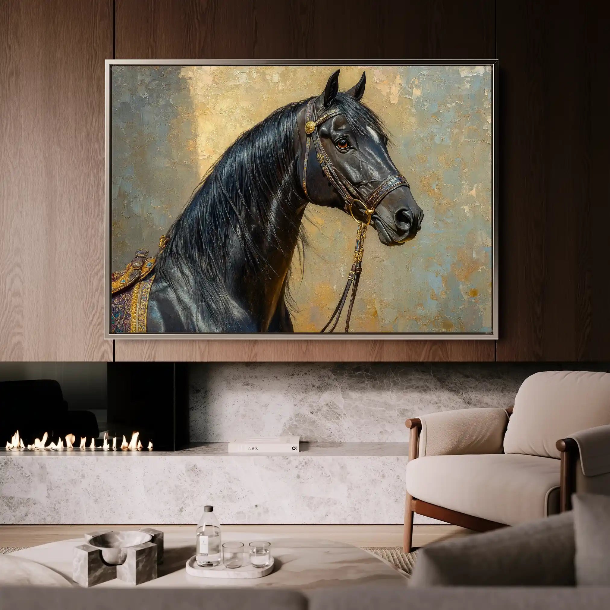 Horses 201 Canvas Art 90 x 60 cm / Stretched on hidden frame