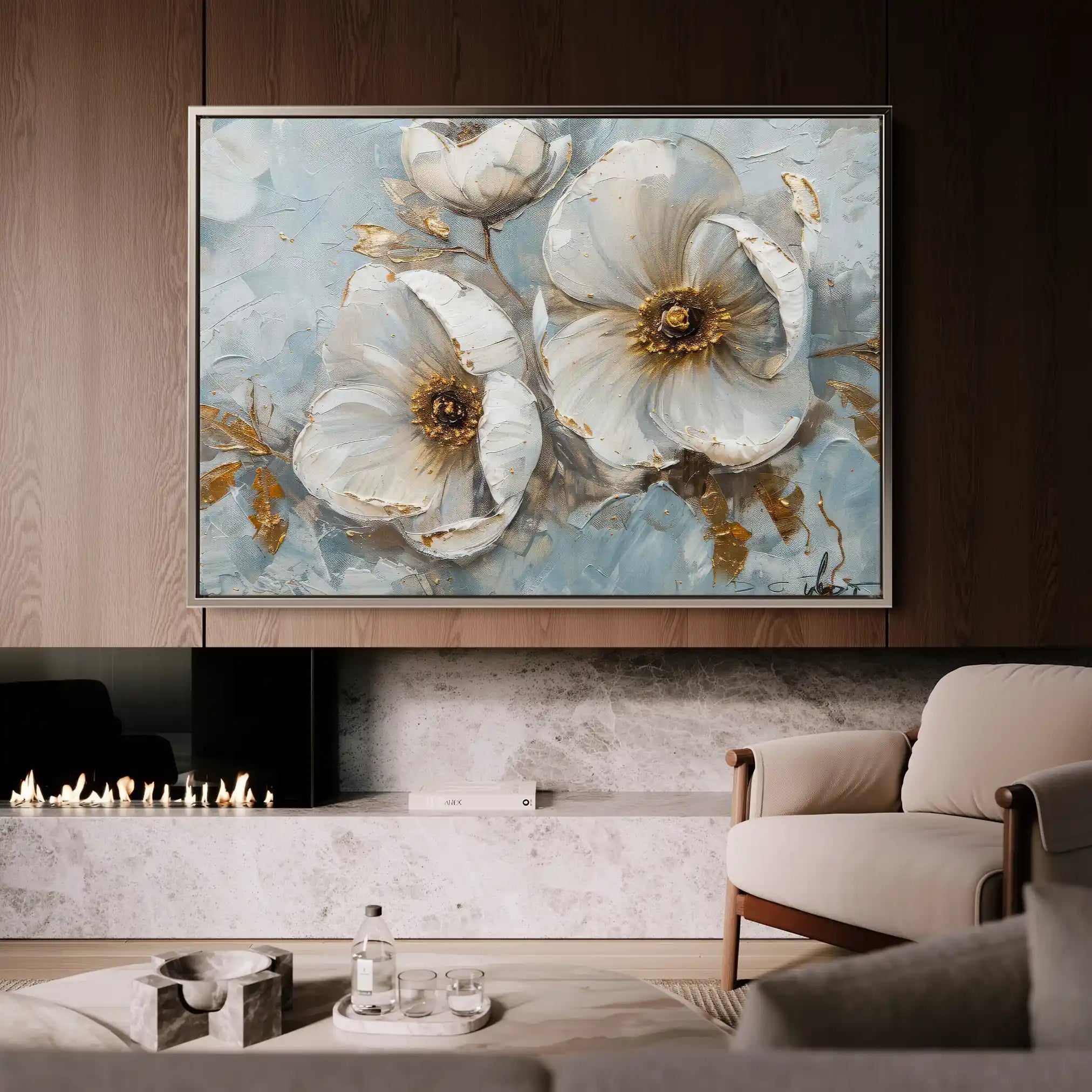 Floral Canvas Wall Art WAD202-F 90 x 60 cm / Stretched on hidden frame
