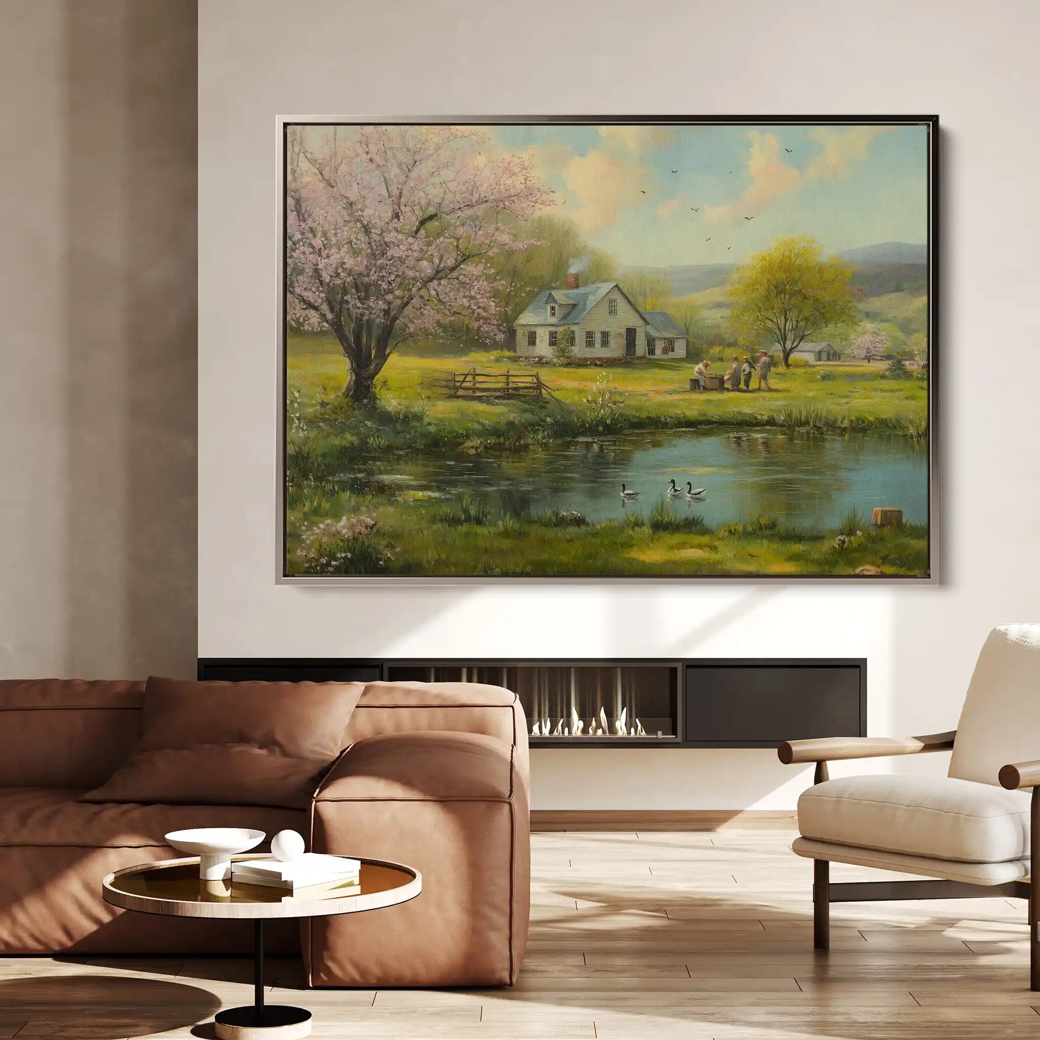 Landscape 207 Canvas Art 90 x 60 cm / Stretched on hidden frame