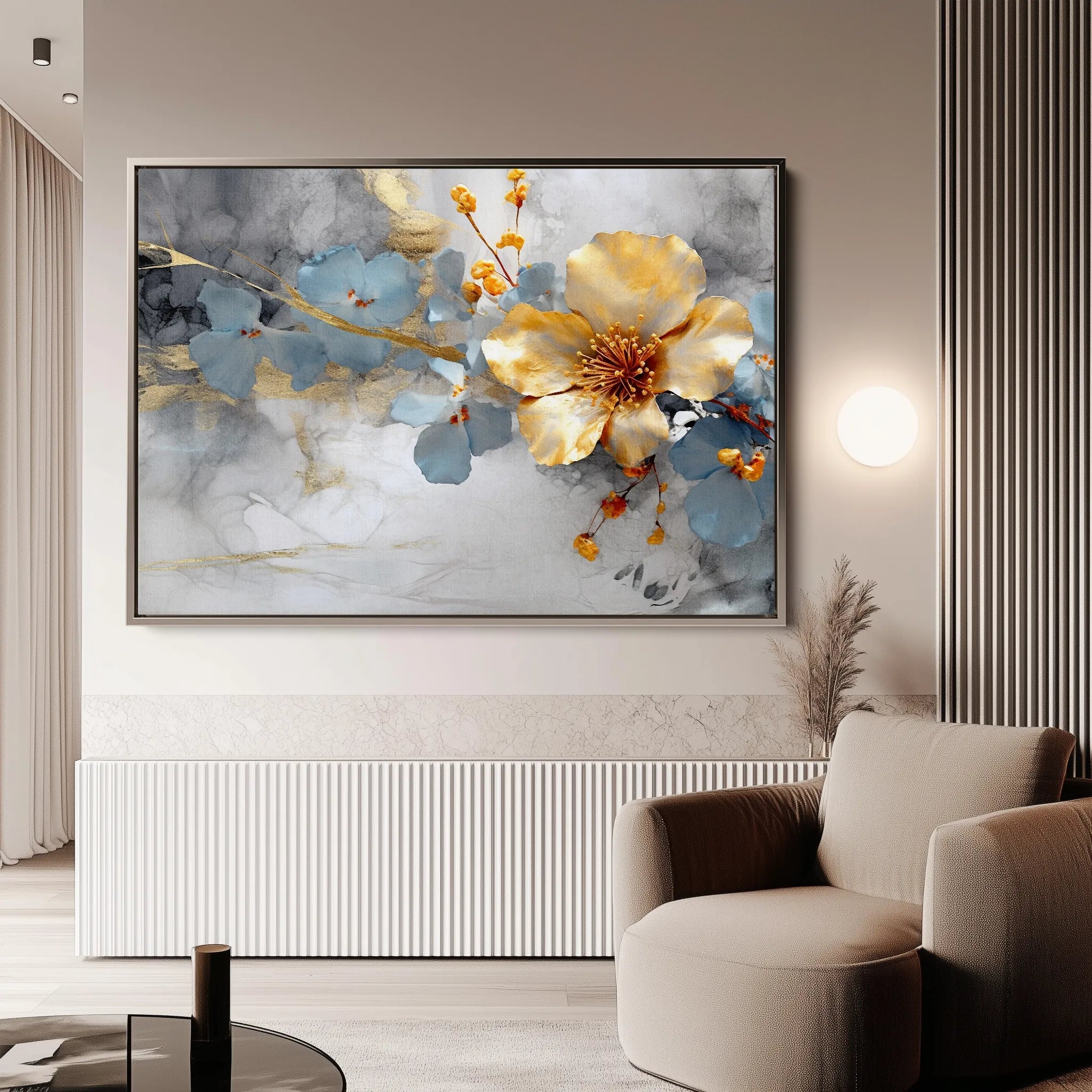 Floral Canvas Wall Art WAD212-F 90 x 60 cm / Stretched on hidden frame
