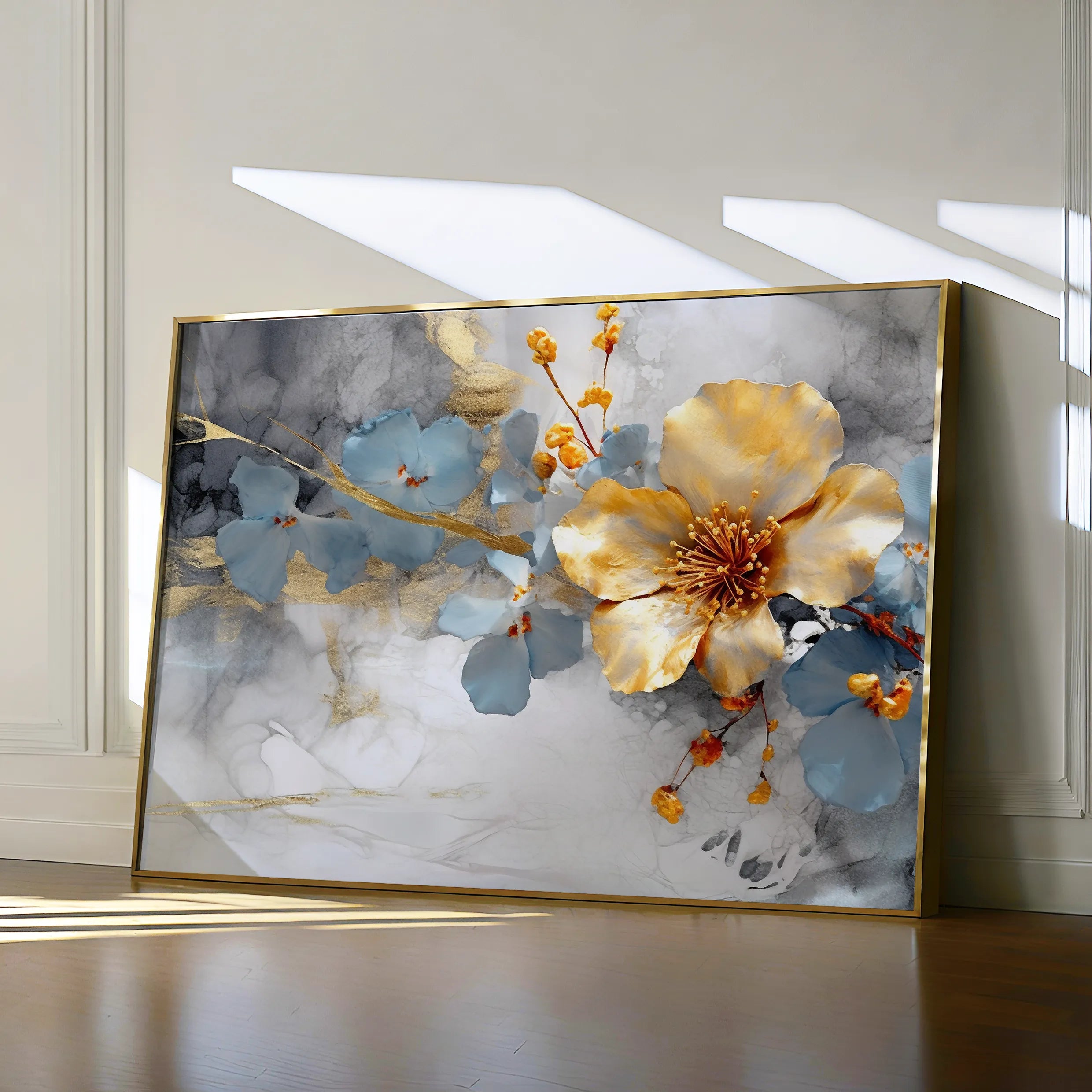 Floral Canvas Wall Art WAD212-F 90 x 60 cm / Stretched on hidden frame