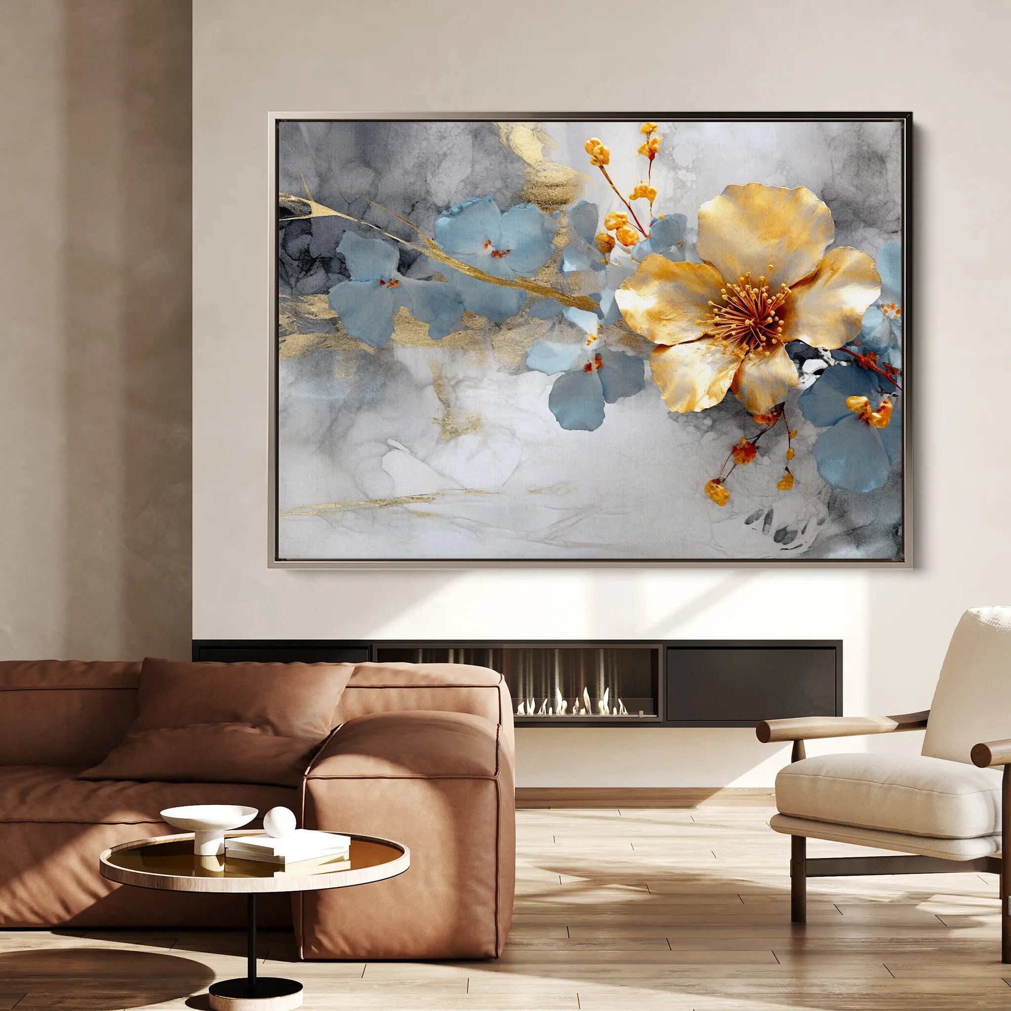 Floral Canvas Wall Art WAD212-F 90 x 60 cm / Stretched on hidden frame