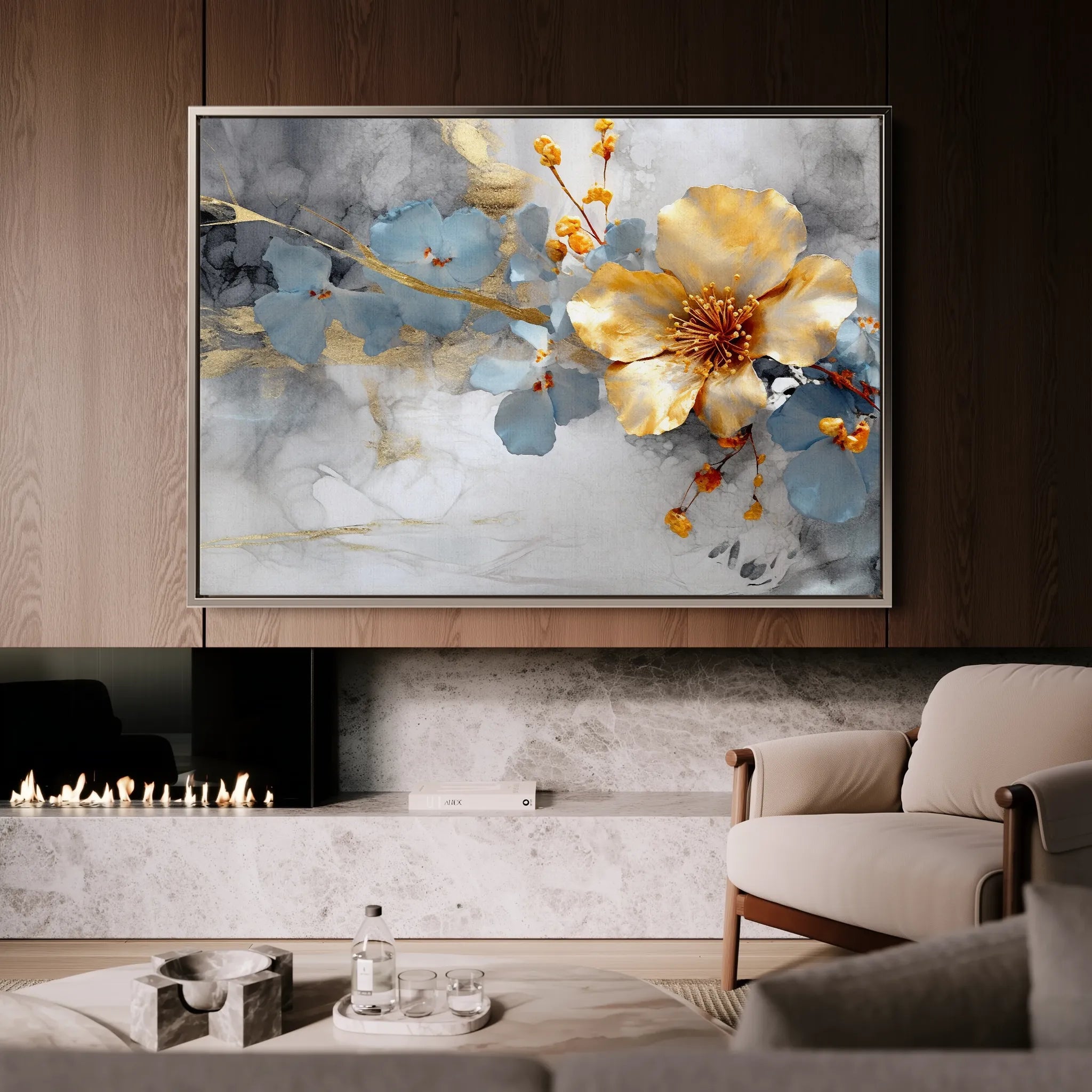 Floral Canvas Wall Art WAD212-F 90 x 60 cm / Stretched on hidden frame