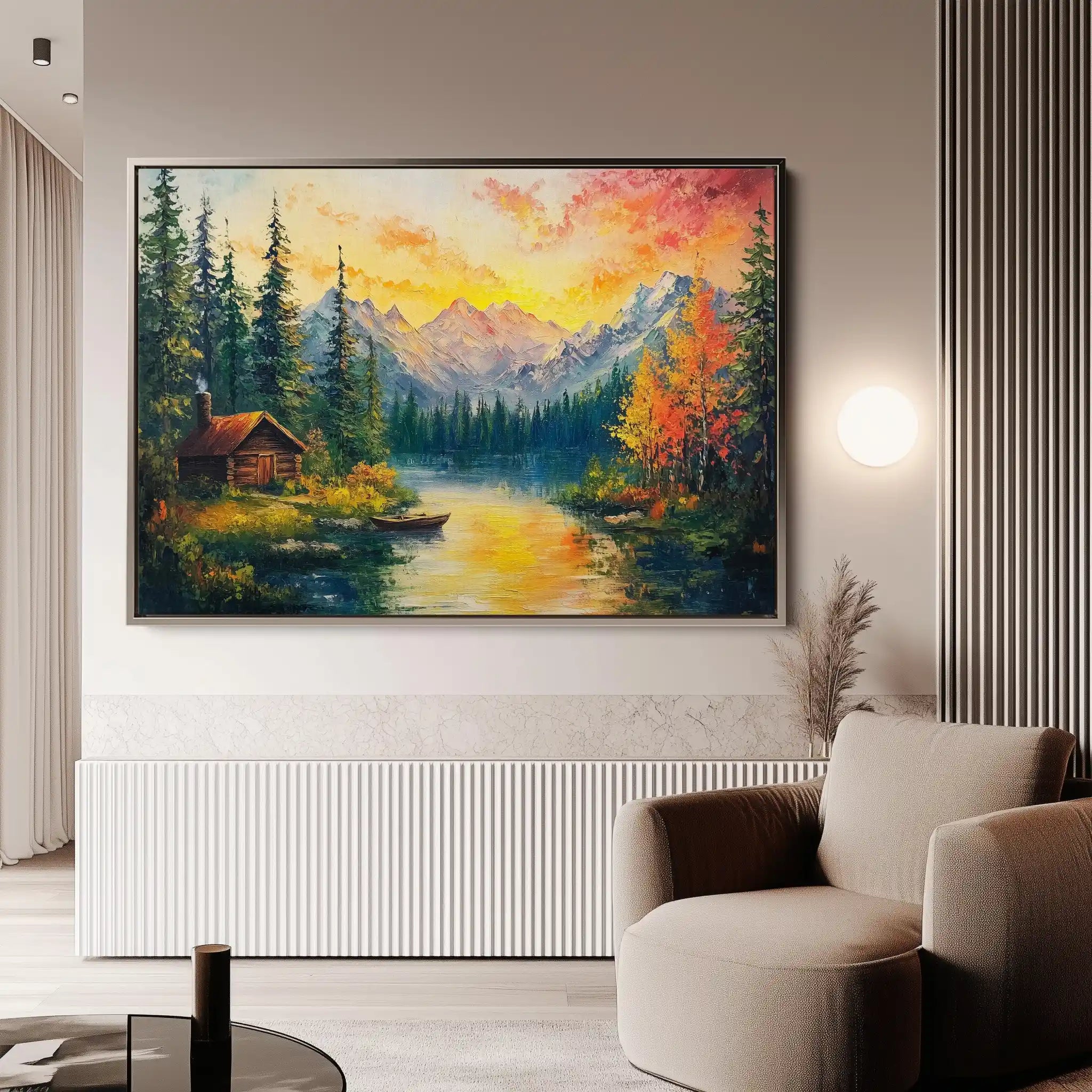 Landscape 214 Canvas Art 90 x 60 cm / Stretched on hidden frame