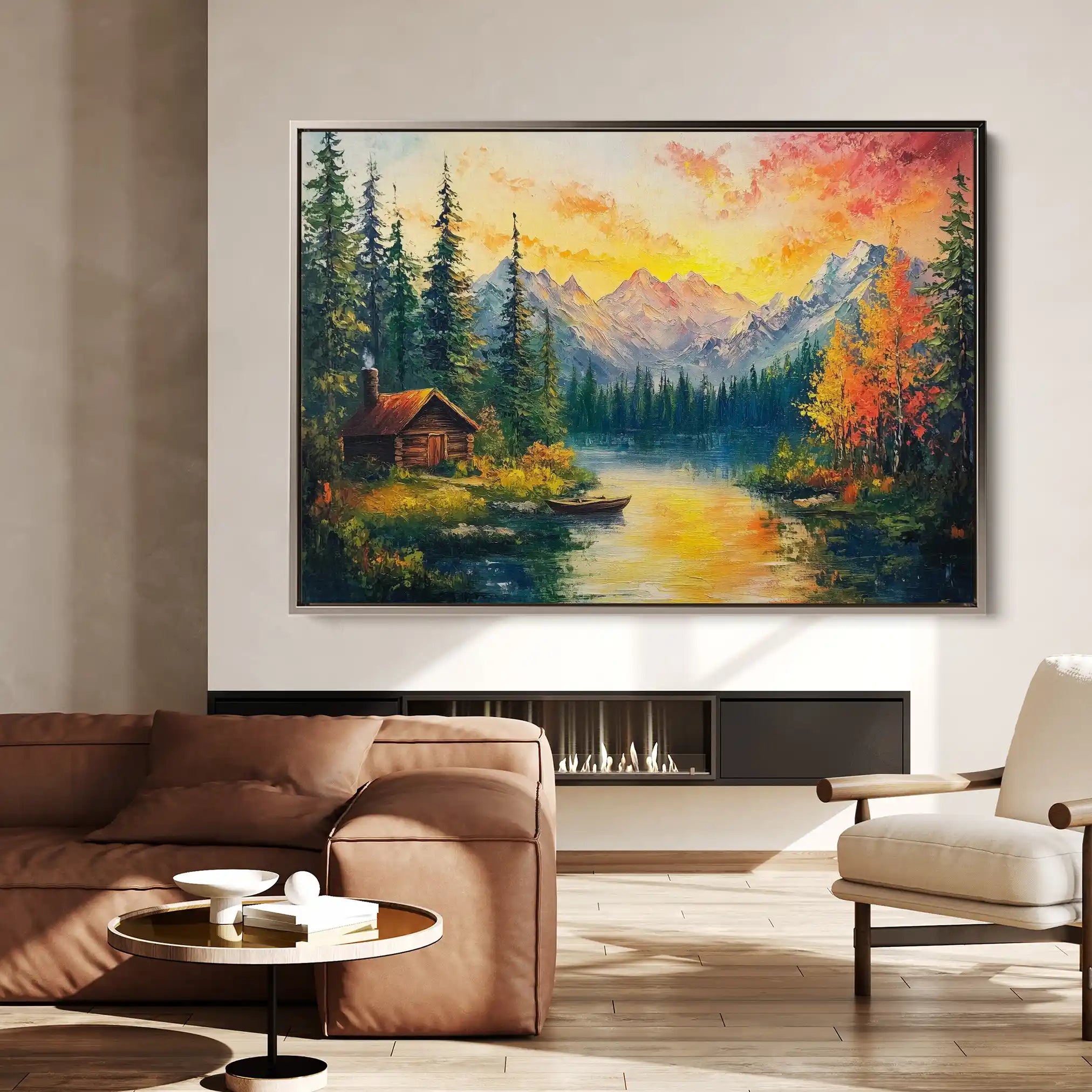 Landscape 214 Canvas Art 90 x 60 cm / Stretched on hidden frame