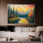 Landscape 214 Canvas Art 90 x 60 cm / Stretched on hidden frame