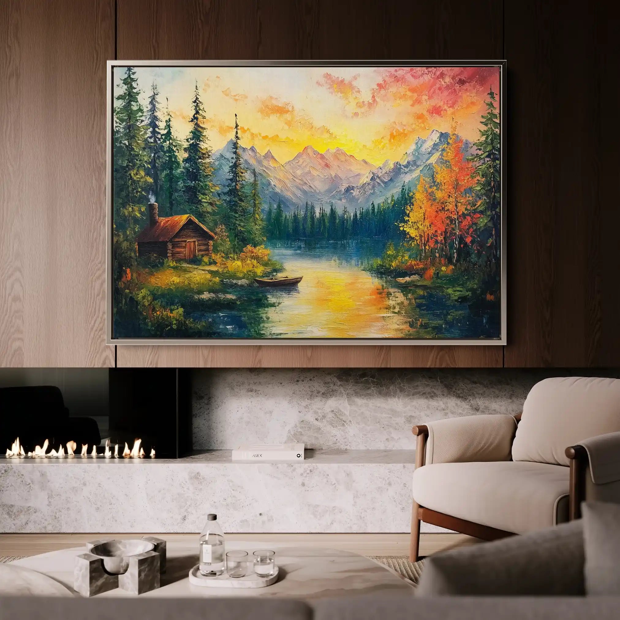 Landscape 214 Canvas Art 90 x 60 cm / Stretched on hidden frame
