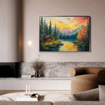 Landscape 214 Canvas Art 90 x 60 cm / Stretched on hidden frame