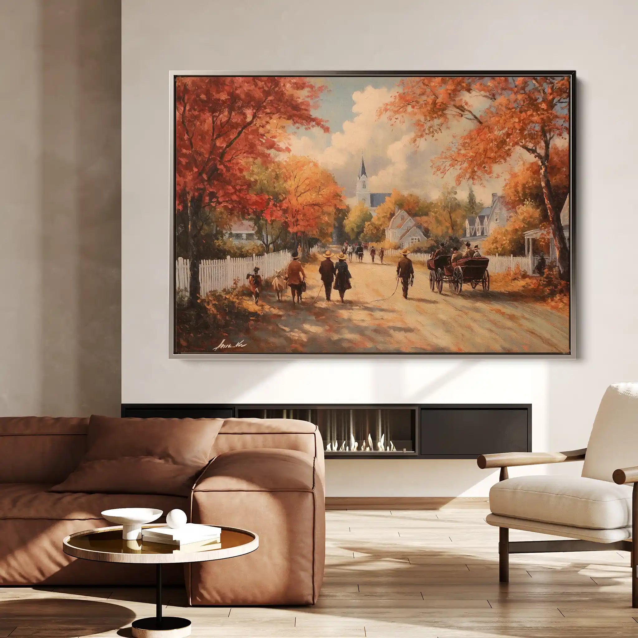 Landscape 216 Canvas Art 90 x 60 cm / Stretched on hidden frame