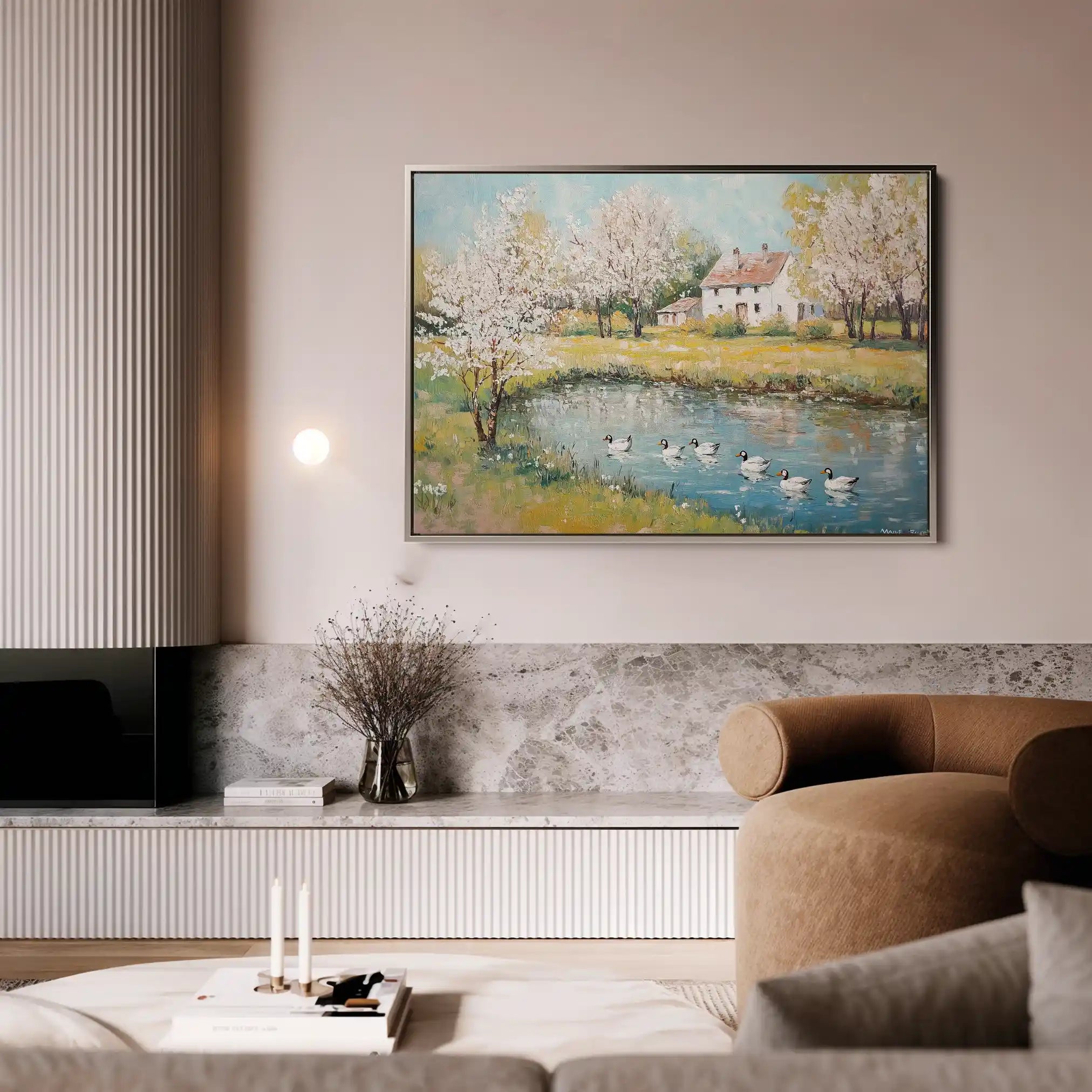 Landscape 222 Canvas Art 90 x 60 cm / Stretched on hidden frame