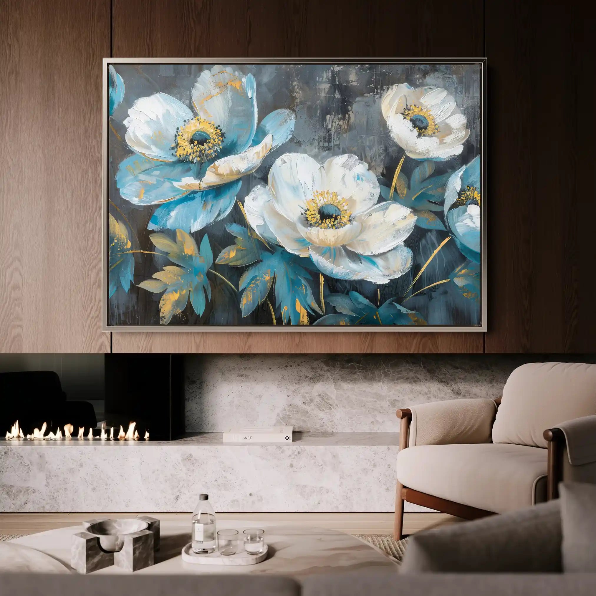 Floral Canvas Wall Art WAD240-F 90 x 60 cm / Stretched on hidden frame