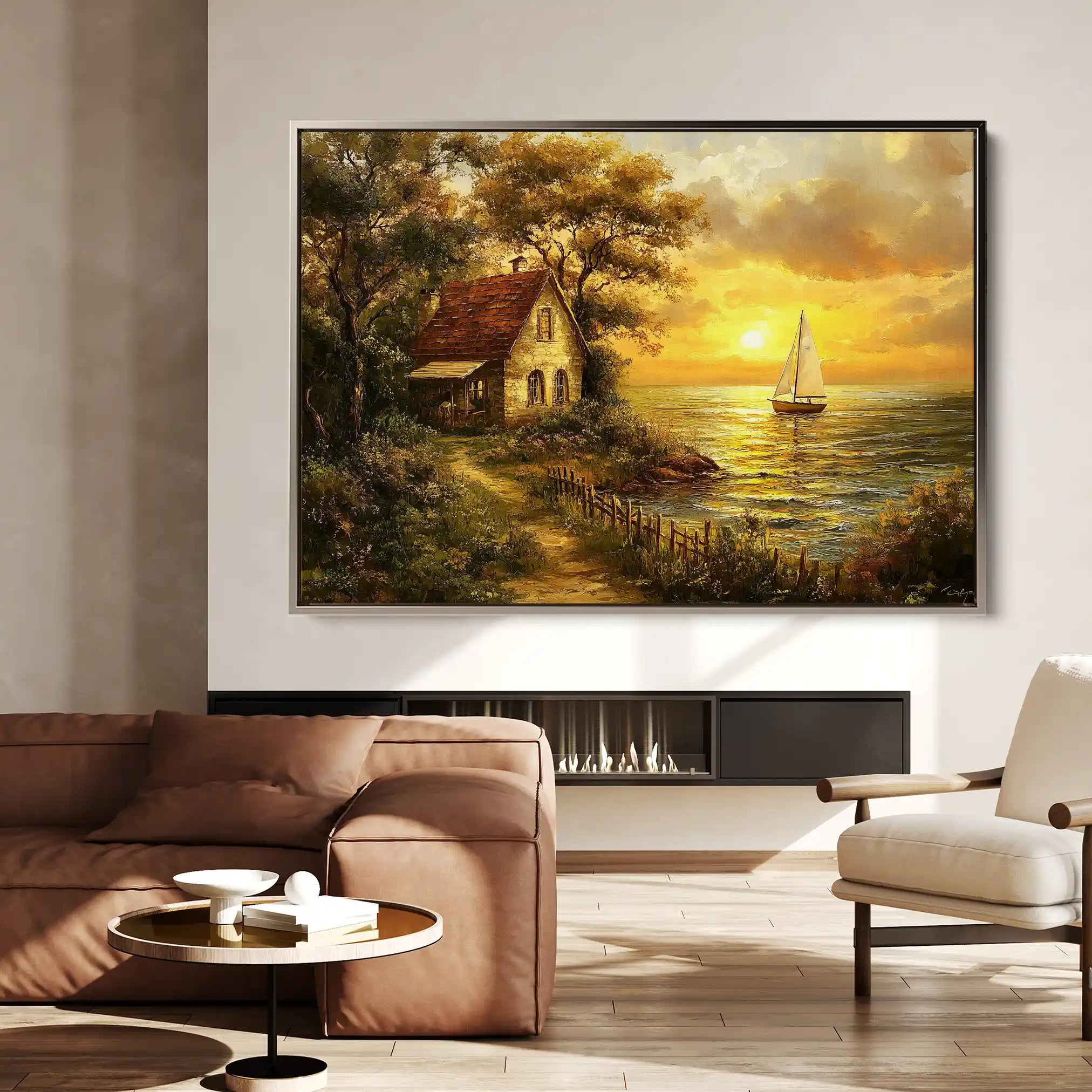 Landscape 240 Canvas Art 90 x 60 cm / Stretched on hidden frame