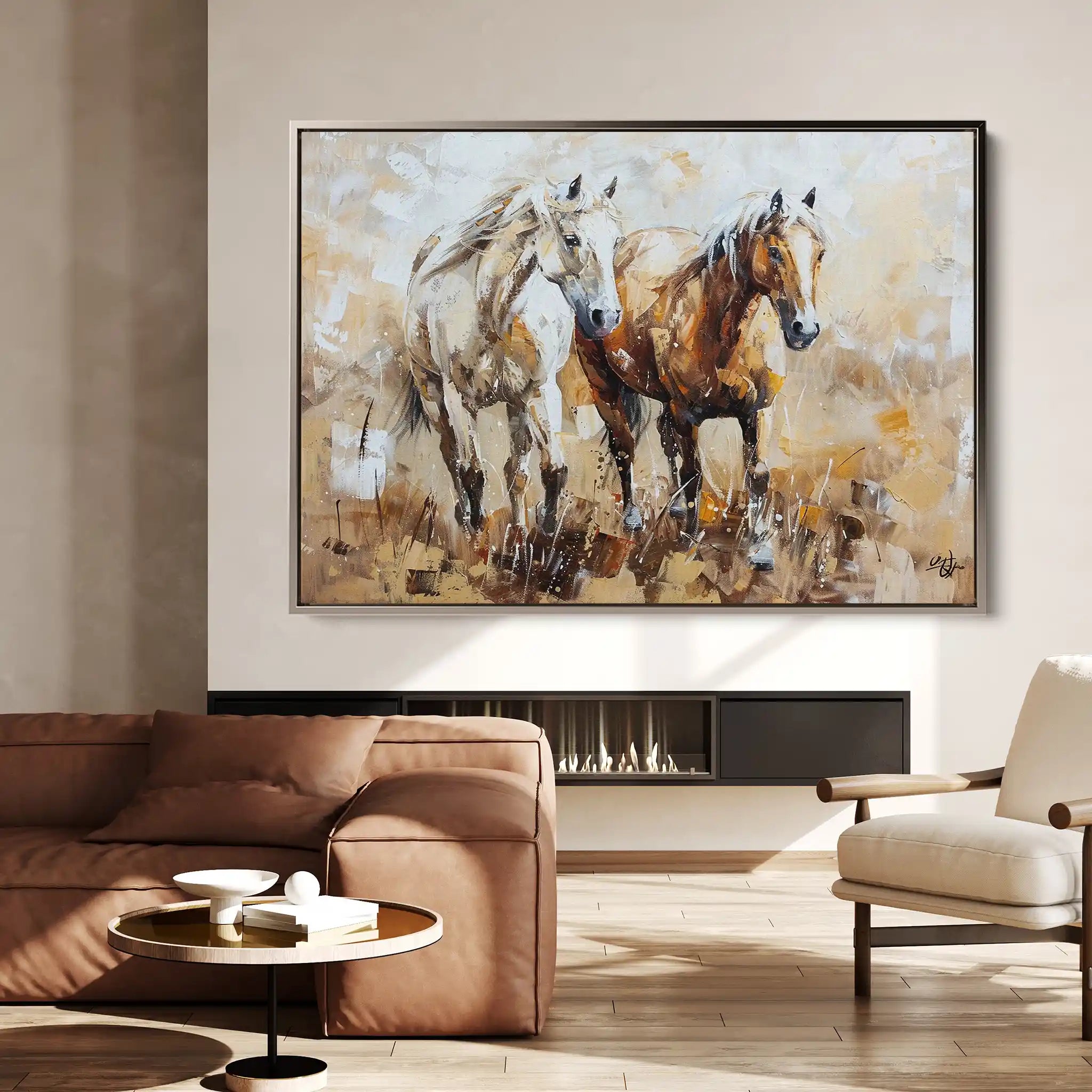 Horses 246 Canvas Art 90 x 60 cm / Stretched on hidden frame