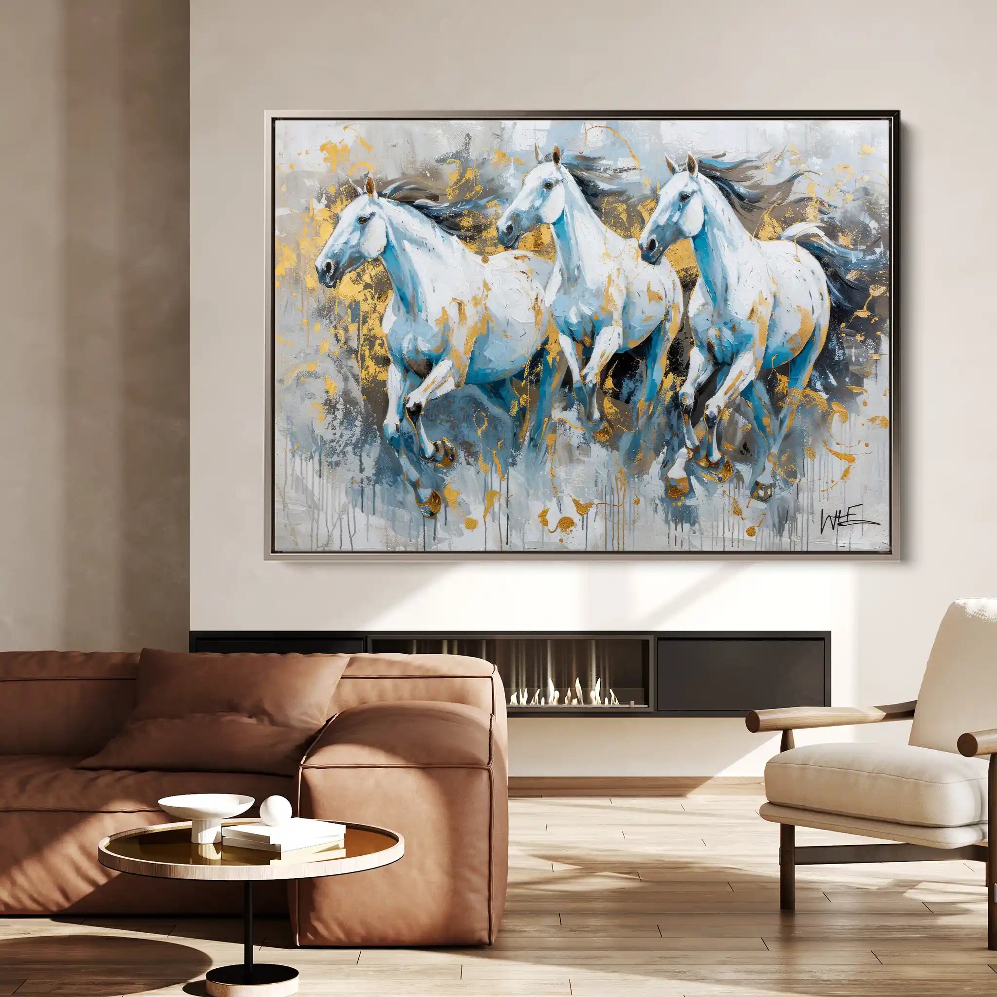 Horses 248 Canvas Art 90 x 60 cm / Stretched on hidden frame