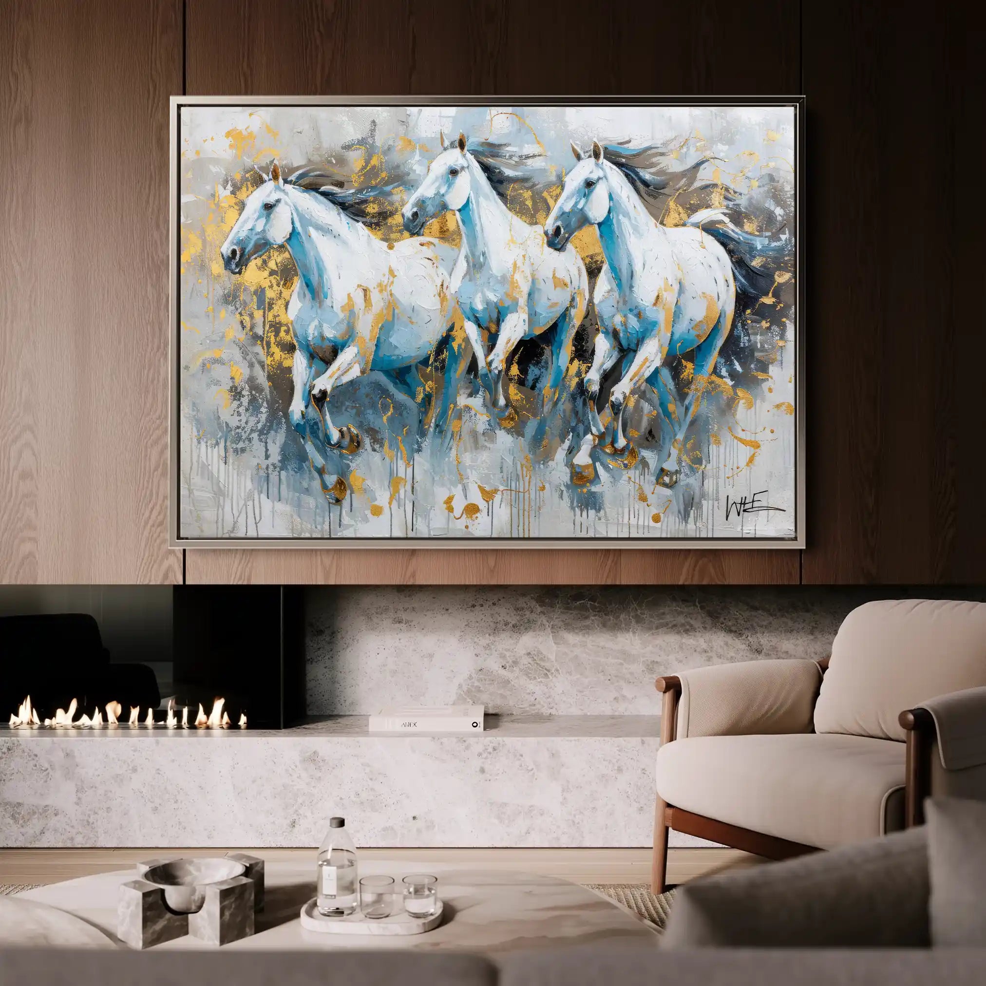 Horses 248 Canvas Art 90 x 60 cm / Stretched on hidden frame