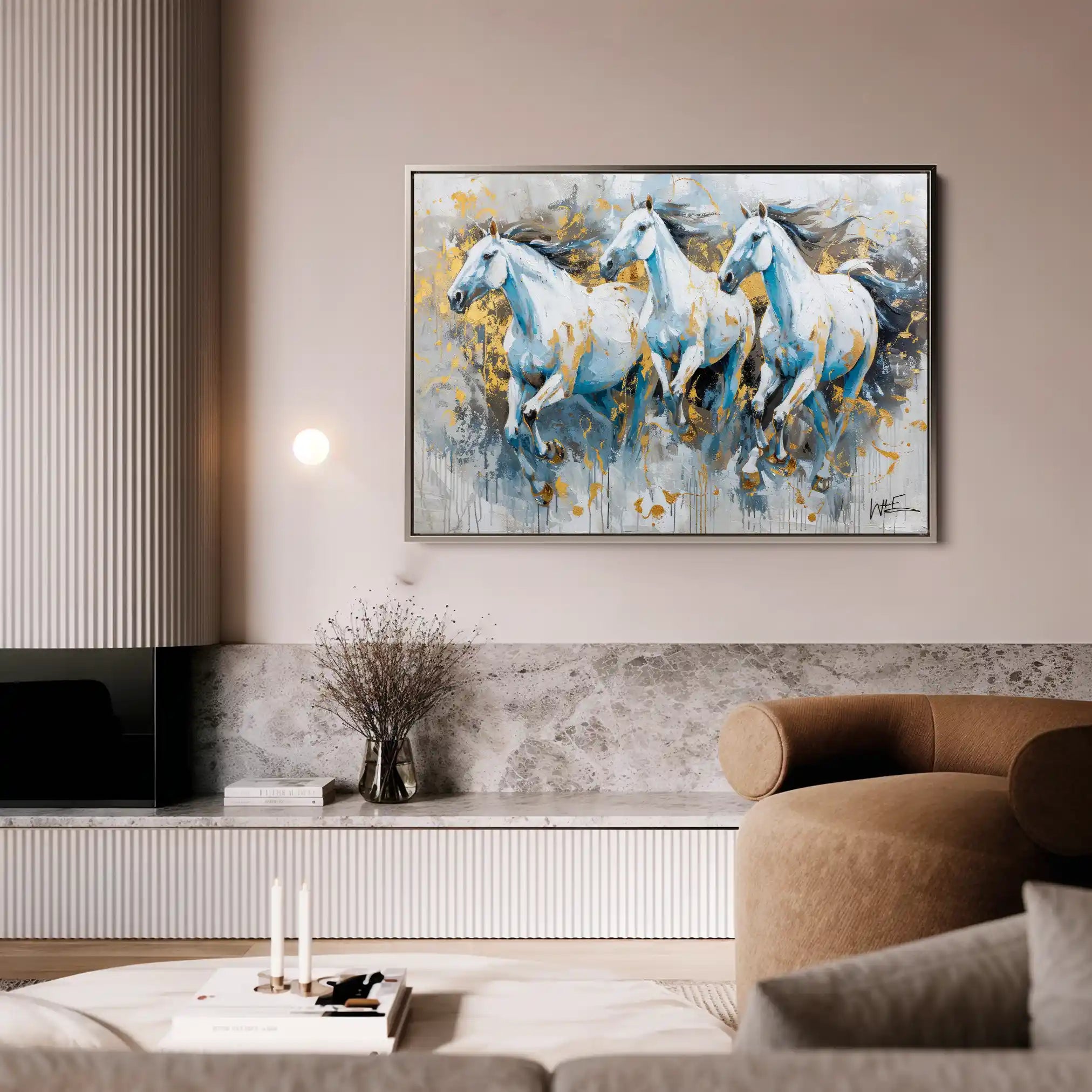 Horses 248 Canvas Art 90 x 60 cm / Stretched on hidden frame