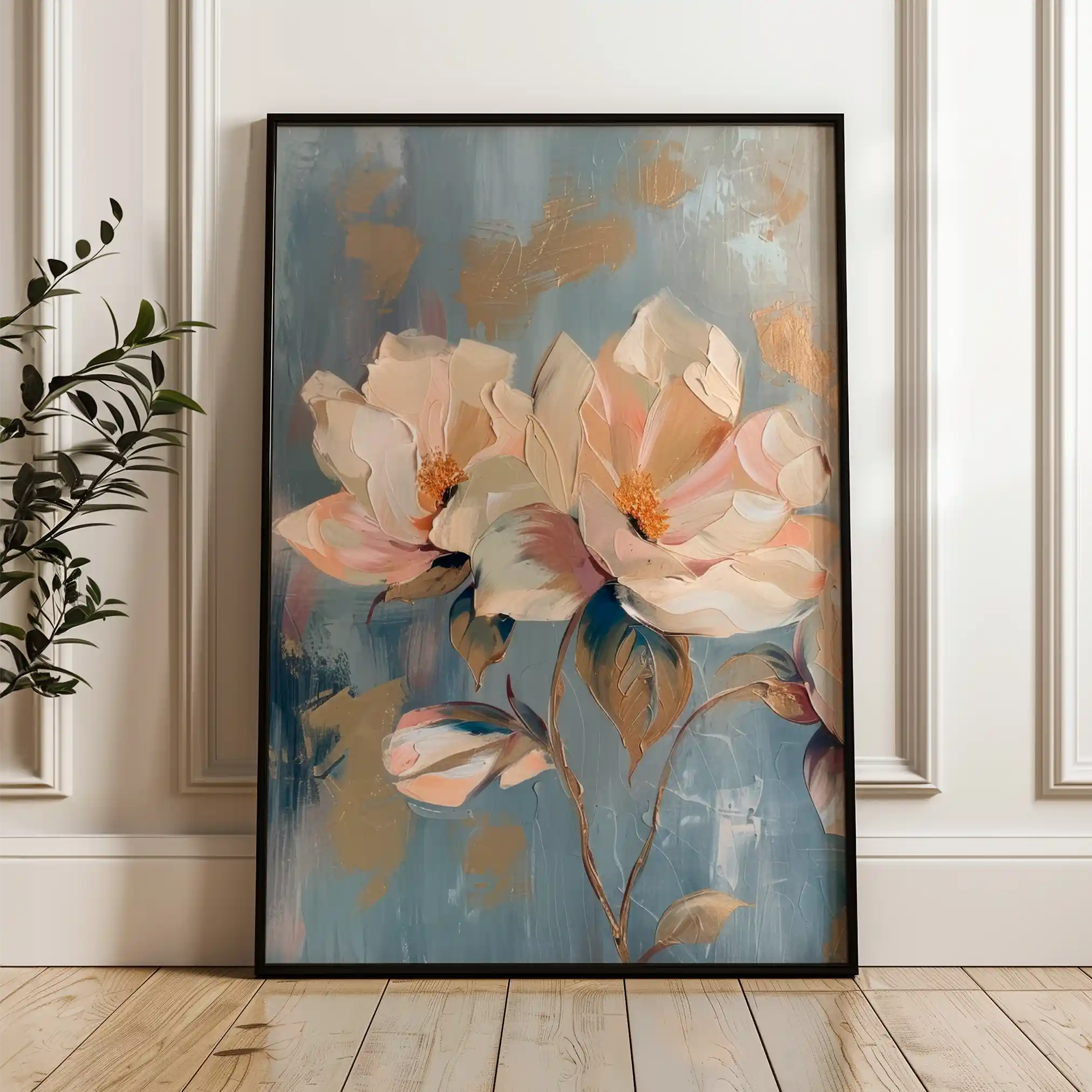 Floral Canvas Wall Art WAD249-F 90 x 60 cm / Stretched on hidden frame