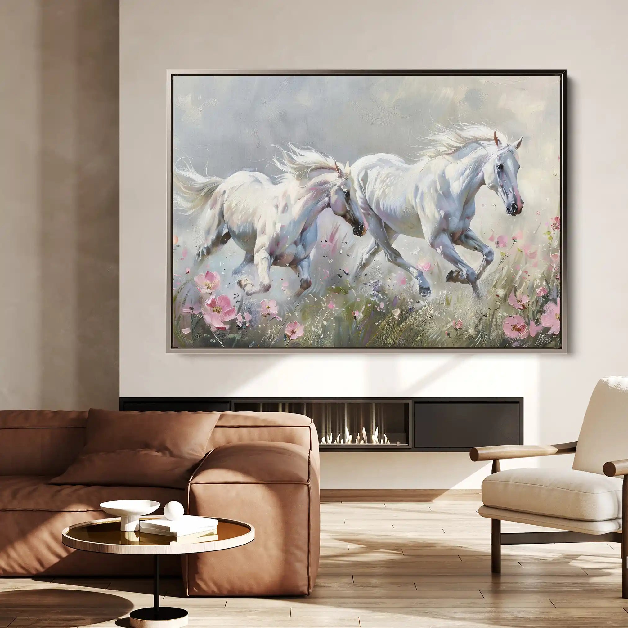 Horses 250 Canvas Art 90 x 60 cm / Stretched on hidden frame