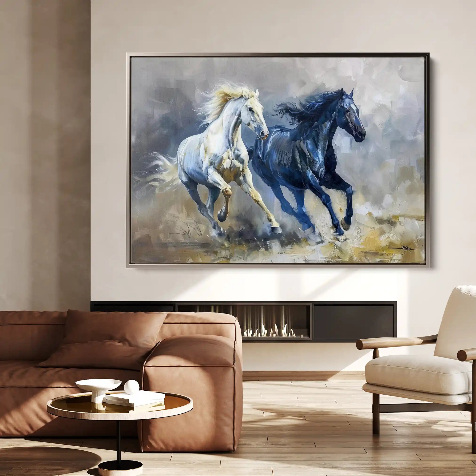 Horses 252 Canvas Art 90 x 60 cm / Stretched on hidden frame
