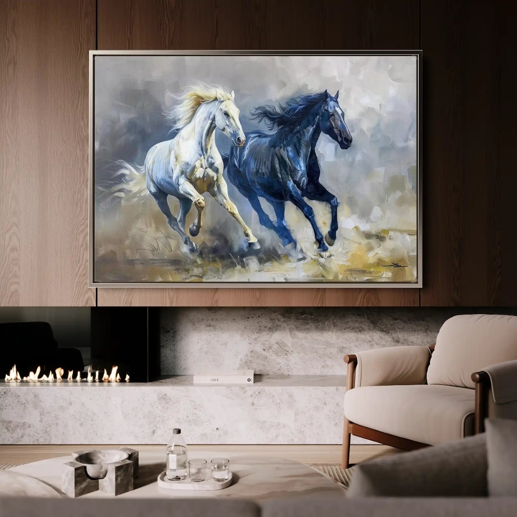 Horses 252 Canvas Art 90 x 60 cm / Stretched on hidden frame