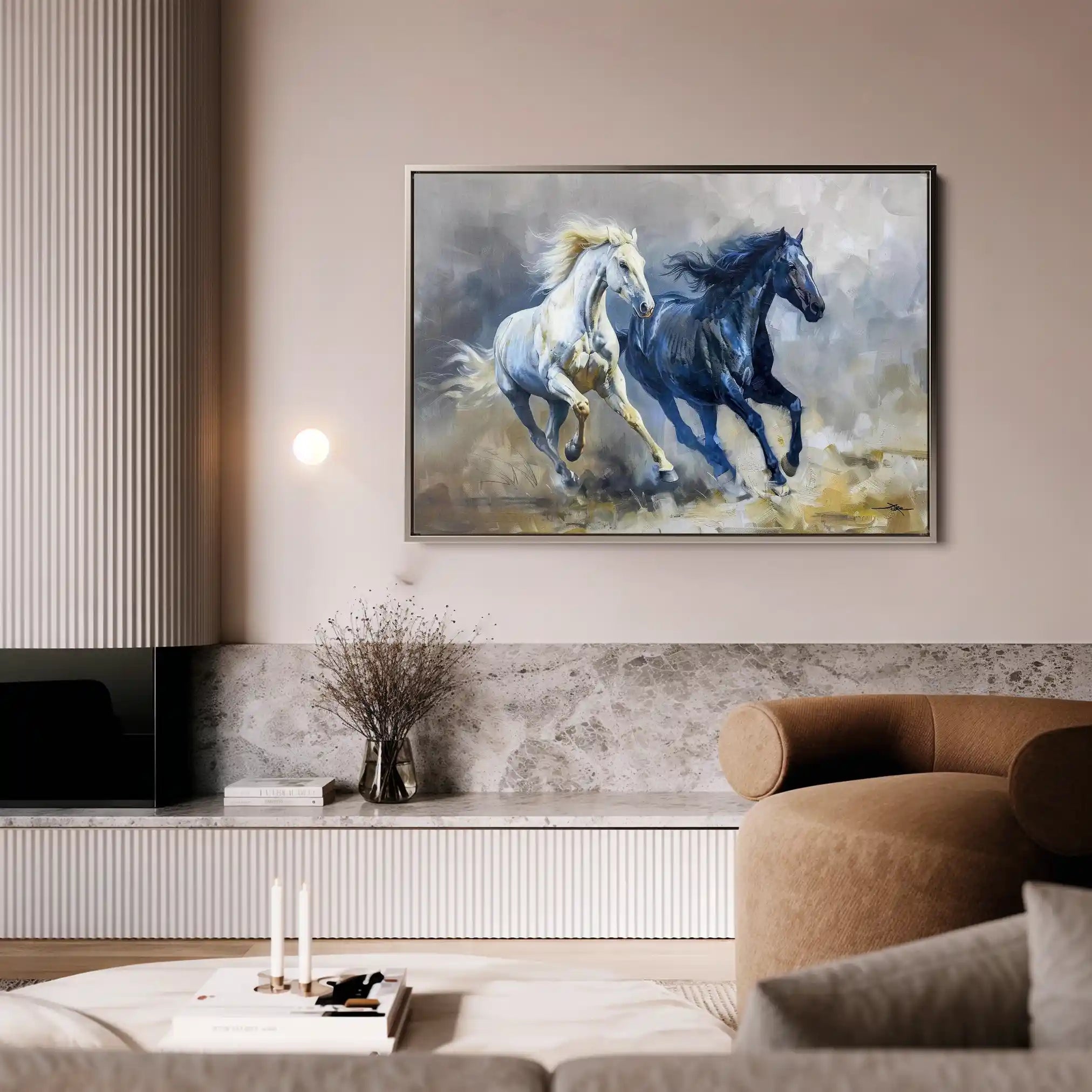 Horses 252 Canvas Art 90 x 60 cm / Stretched on hidden frame