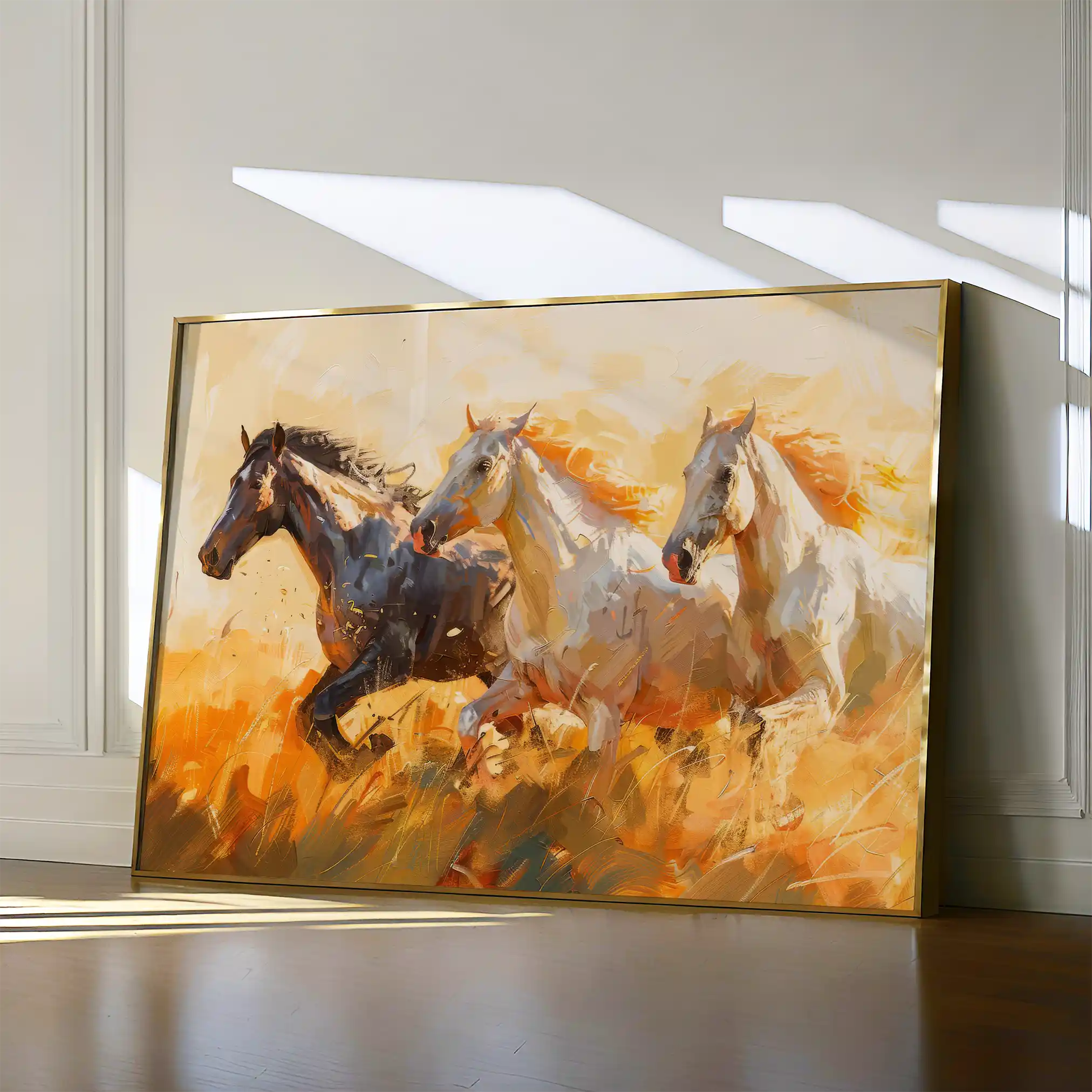 Horses 253 Canvas Art 90 x 60 cm / Stretched on hidden frame