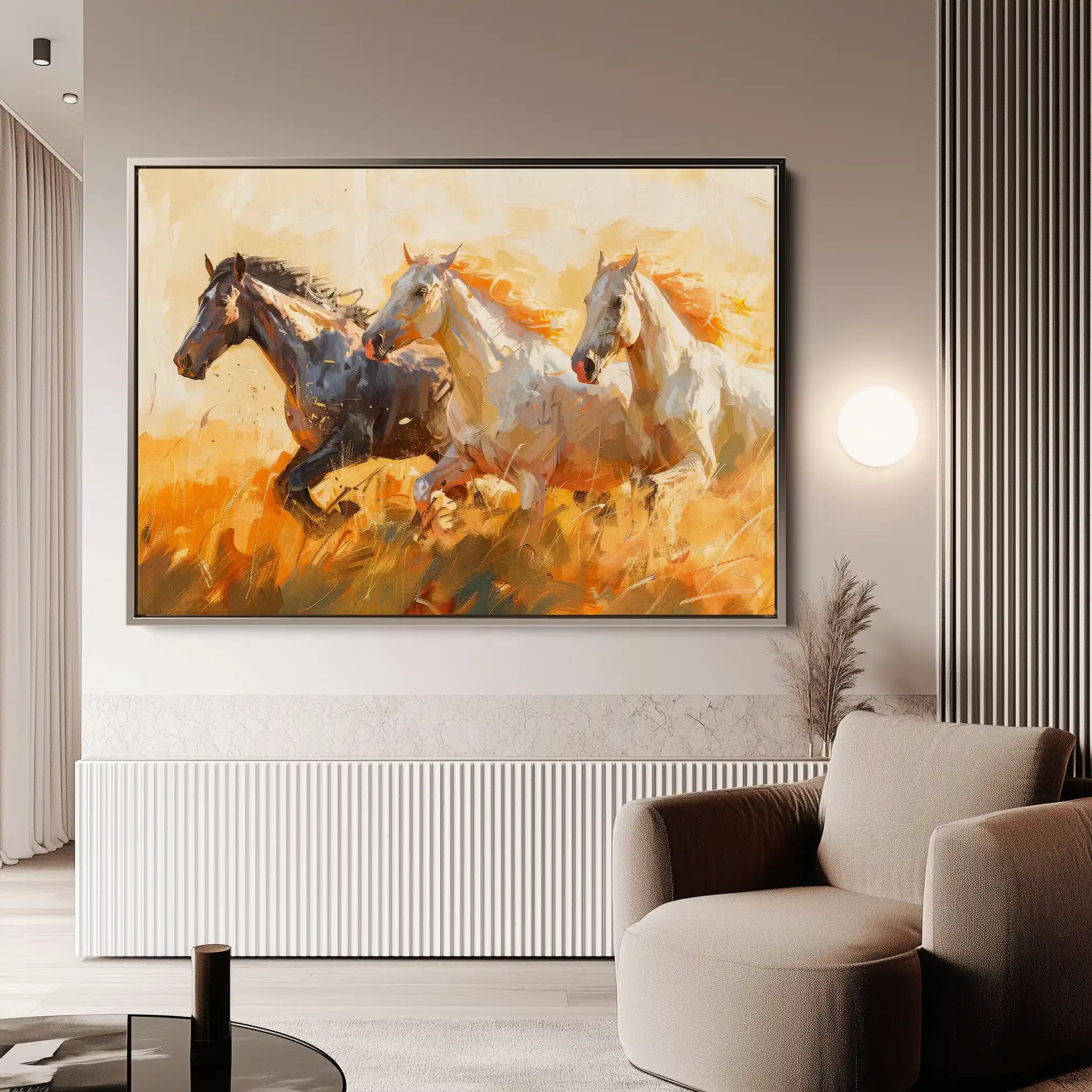Horses 253 Canvas Art 90 x 60 cm / Stretched on hidden frame