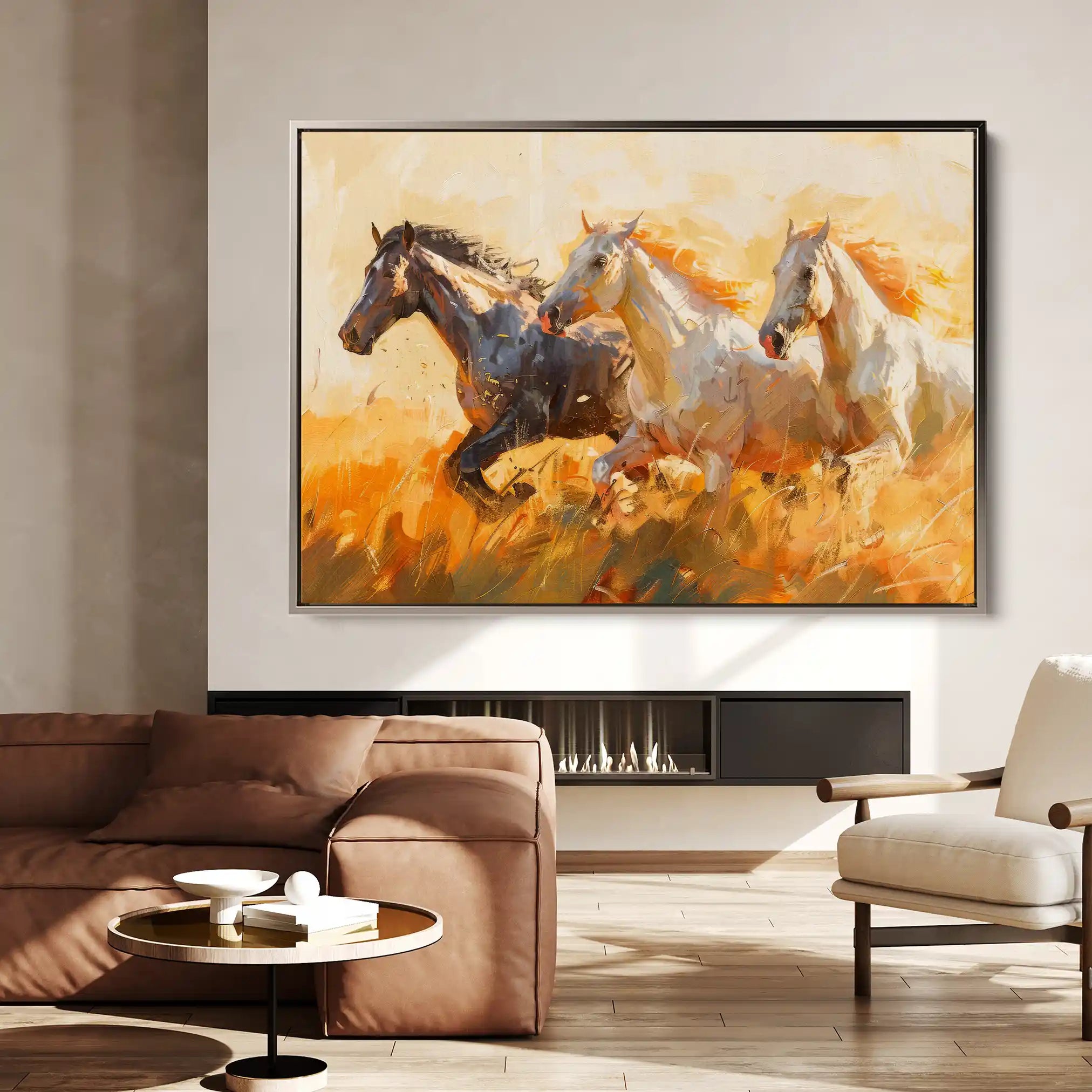 Horses 253 Canvas Art 90 x 60 cm / Stretched on hidden frame