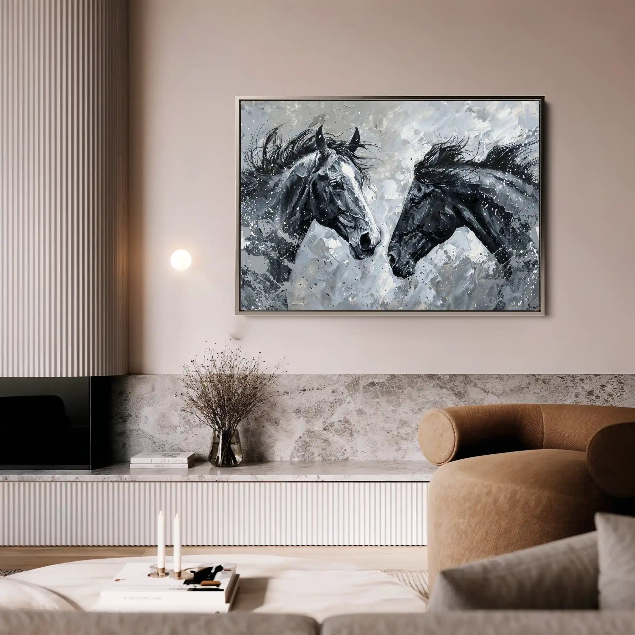 Horses 254 Canvas Art 90 x 60 cm / Stretched on hidden frame