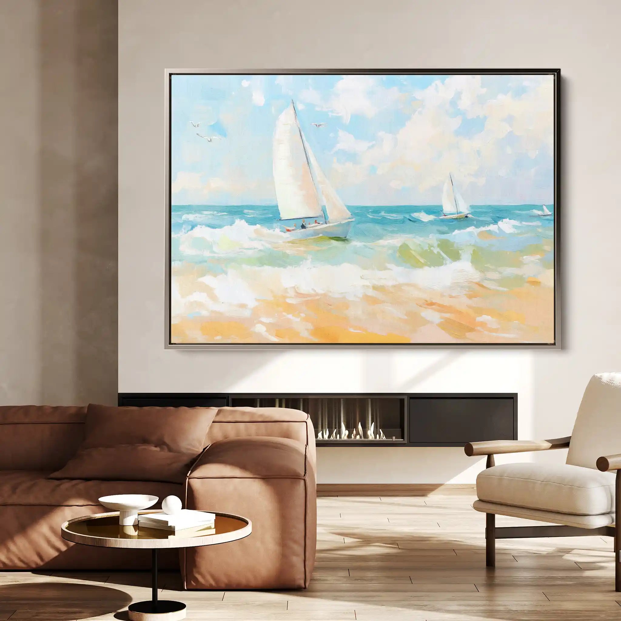 Landscape 254 Canvas Art 90 x 60 cm / Stretched on hidden frame