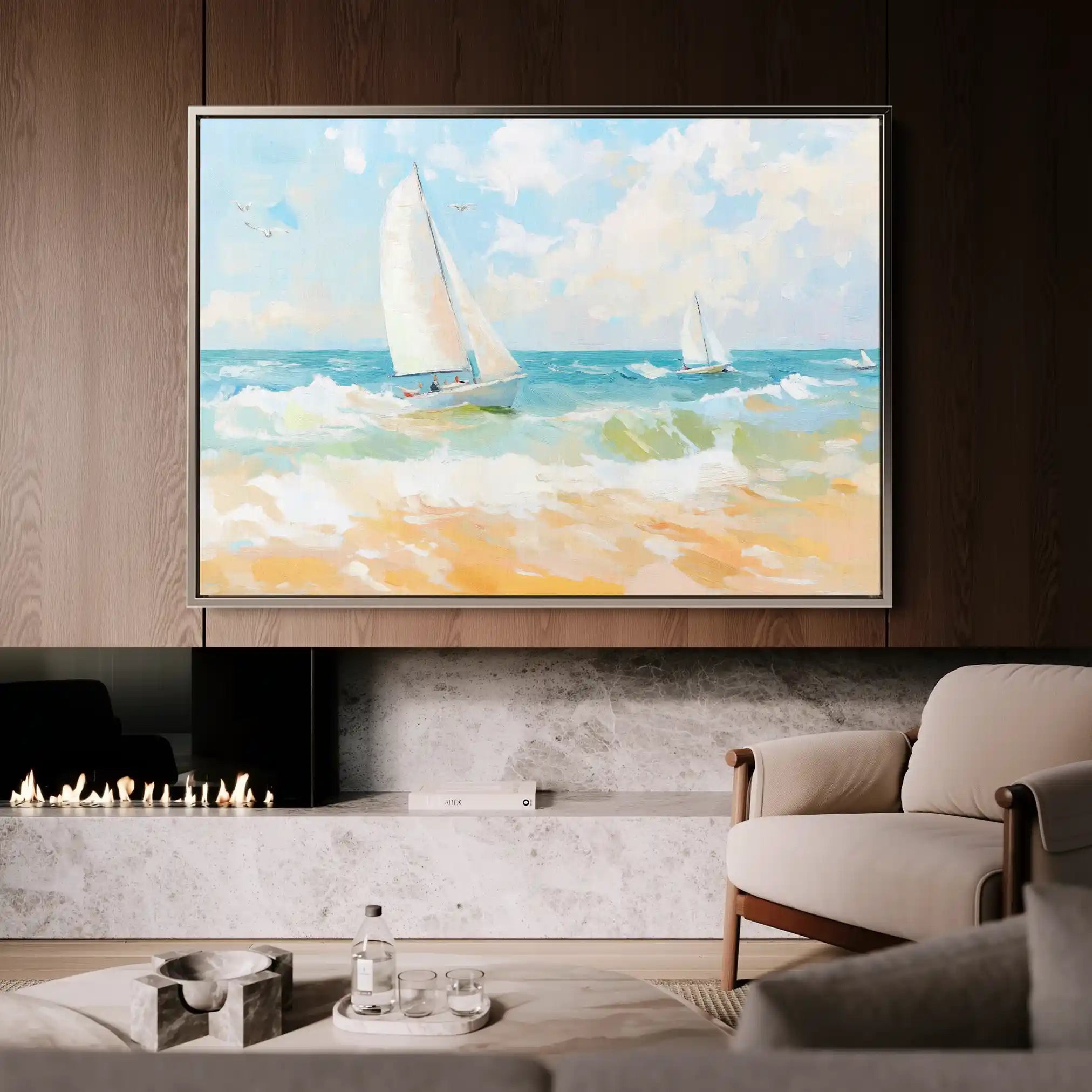 Landscape 254 Canvas Art 90 x 60 cm / Stretched on hidden frame