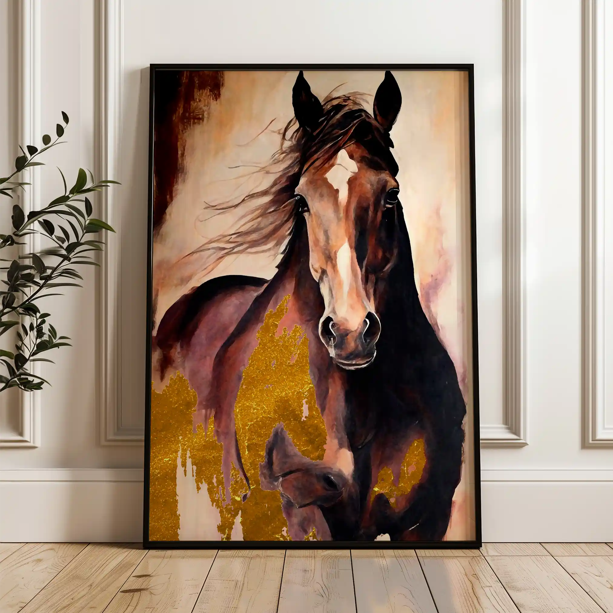 Horses 255 Canvas Art 90 x 60 cm / Stretched on hidden frame