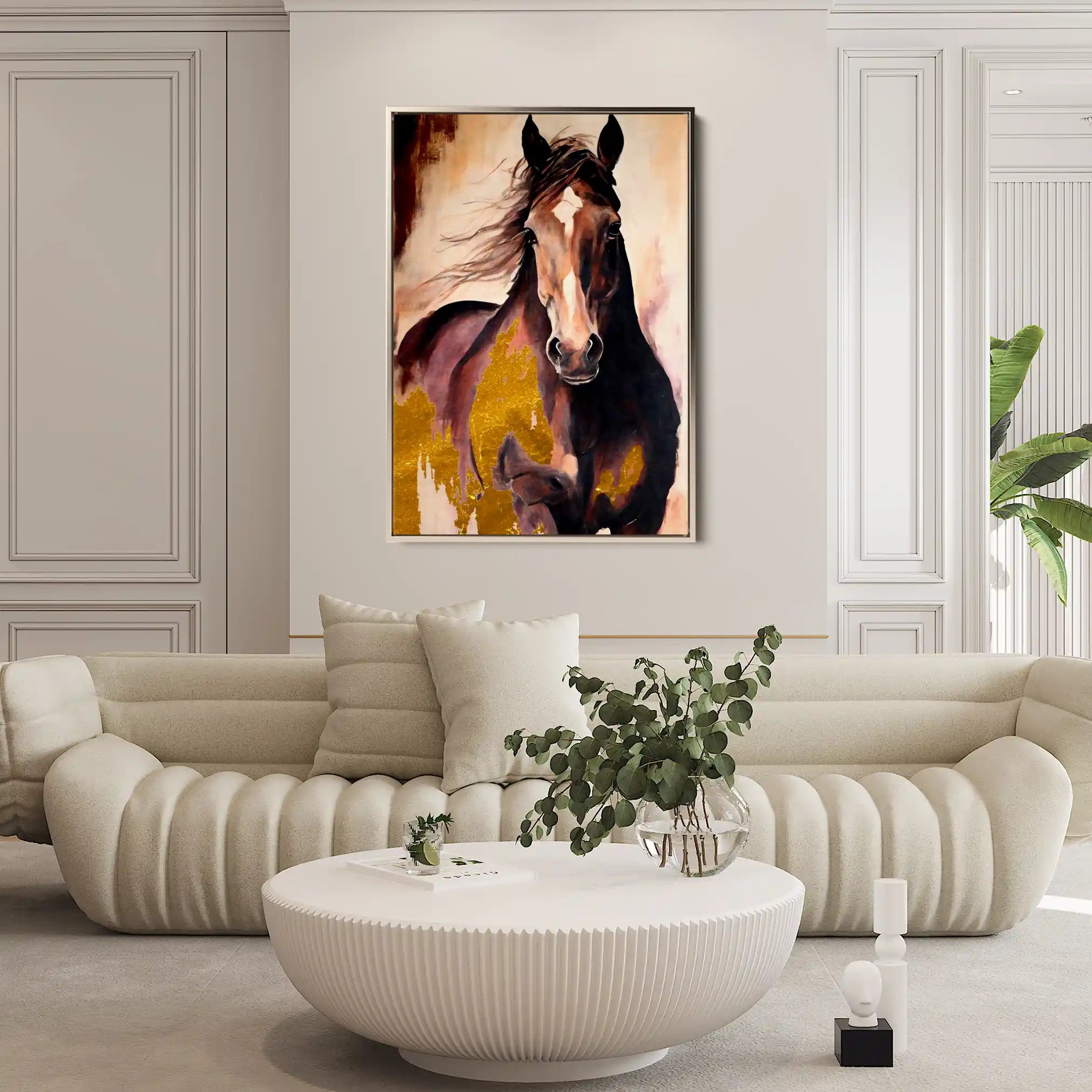 Horses 255 Canvas Art 90 x 60 cm / Stretched on hidden frame