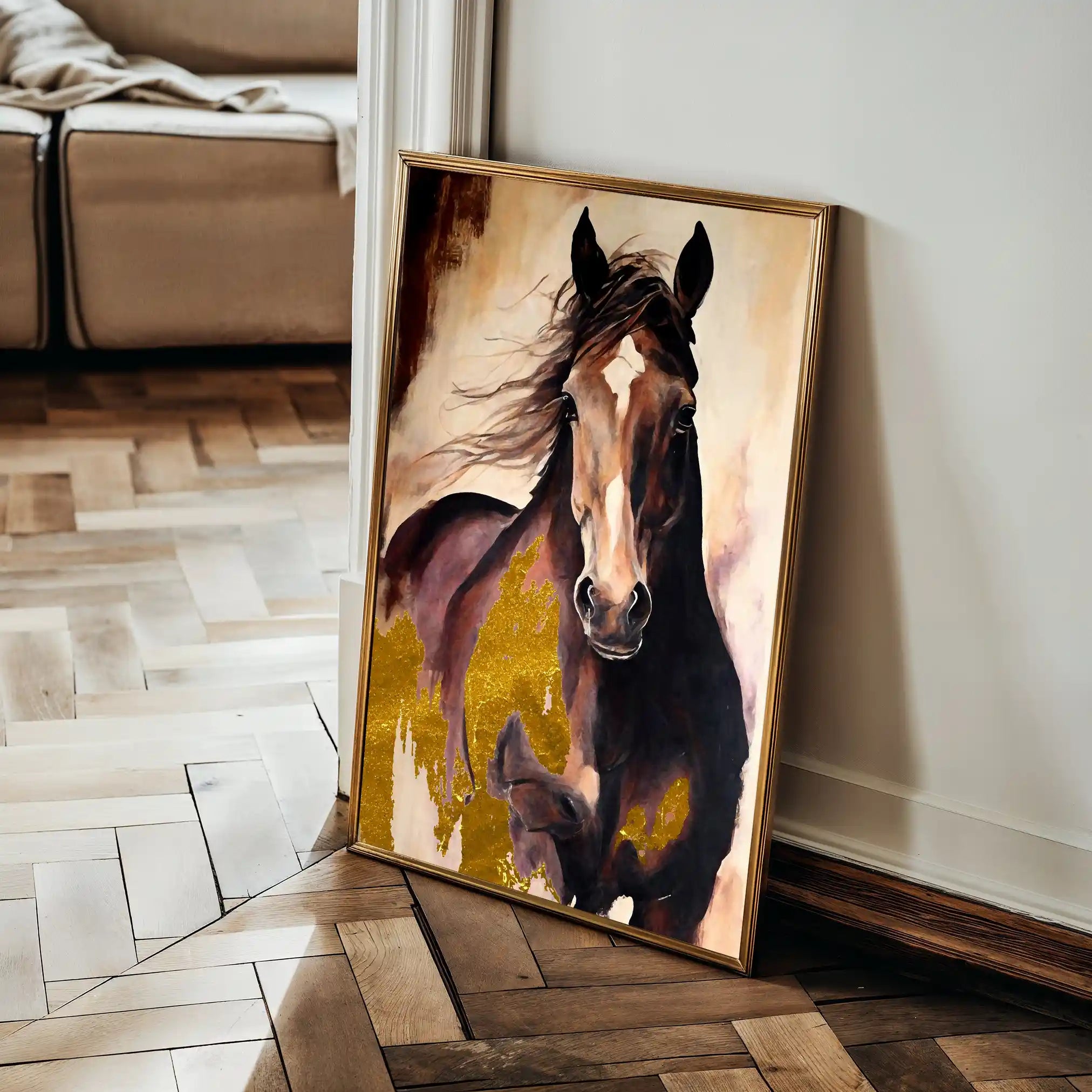 Horses 255 Canvas Art 90 x 60 cm / Stretched on hidden frame