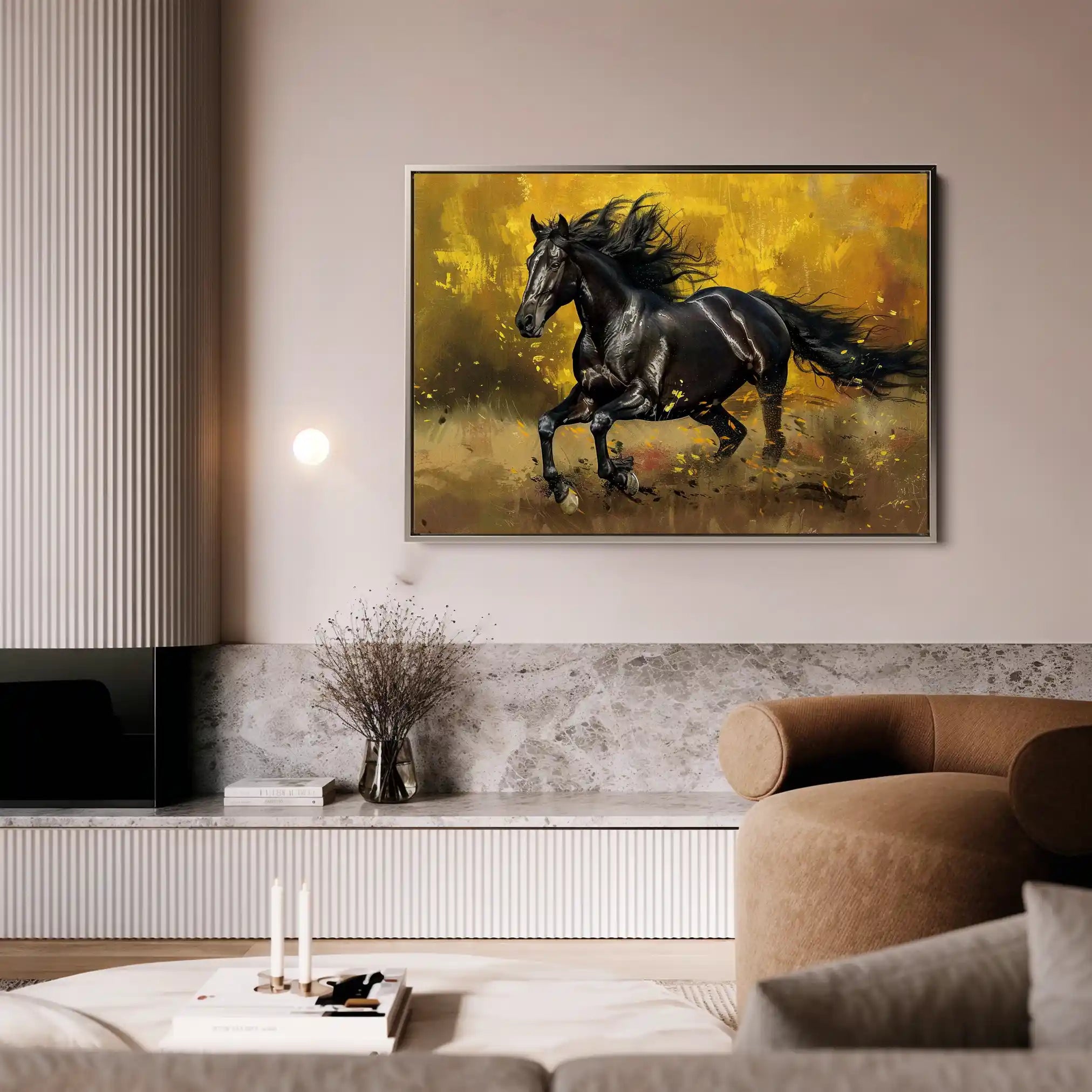 Horses 256 Canvas Art 90 x 60 cm / Stretched on hidden frame