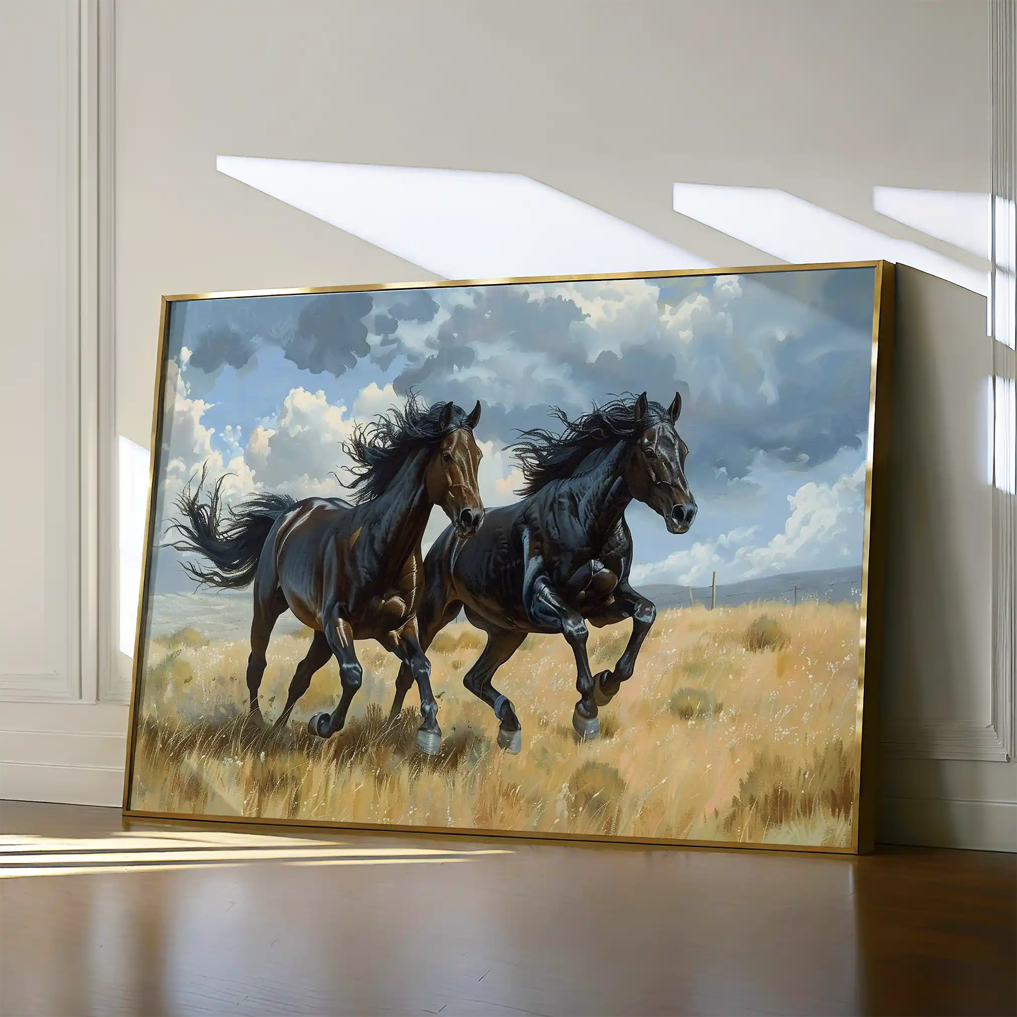 Horses 257 Canvas Art 90 x 60 cm / Stretched on hidden frame